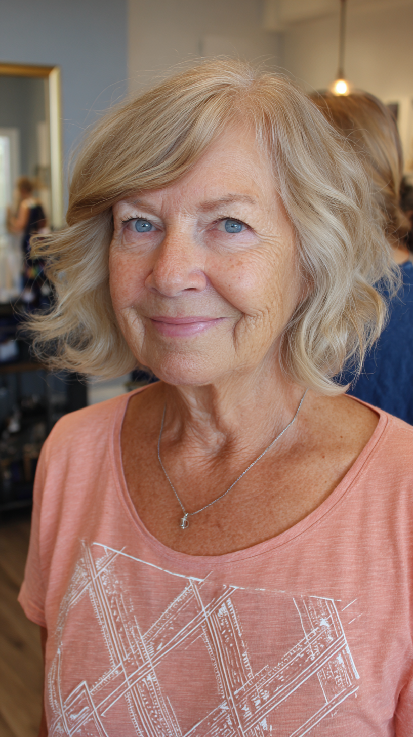 Softly Textured Beachy Bob with Gentle Waves