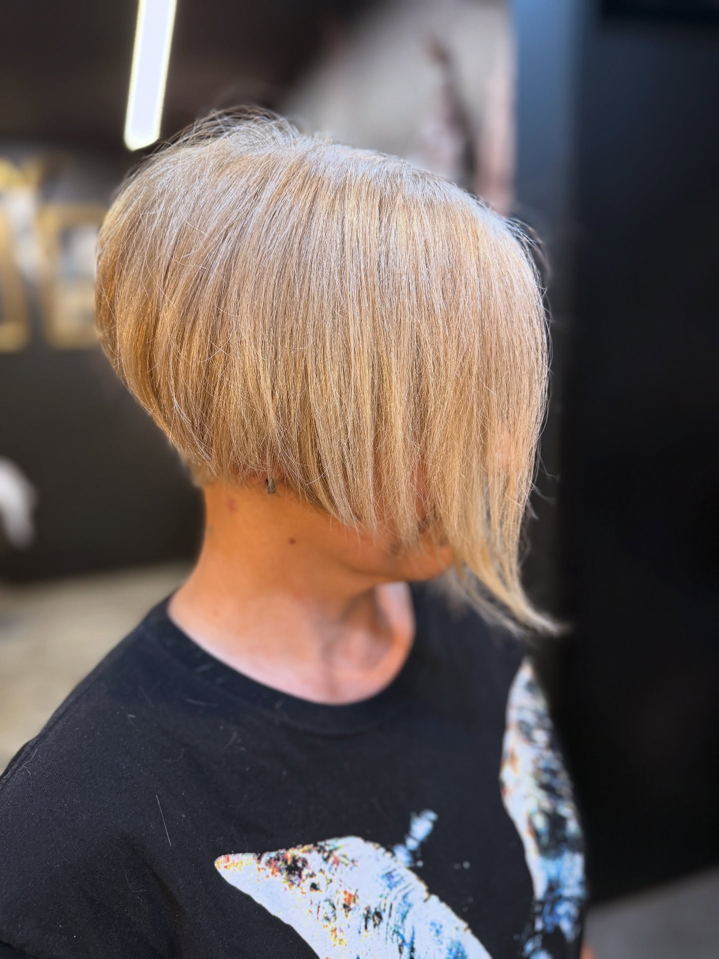Textured Blunt Cut with Asymmetrical Bangs