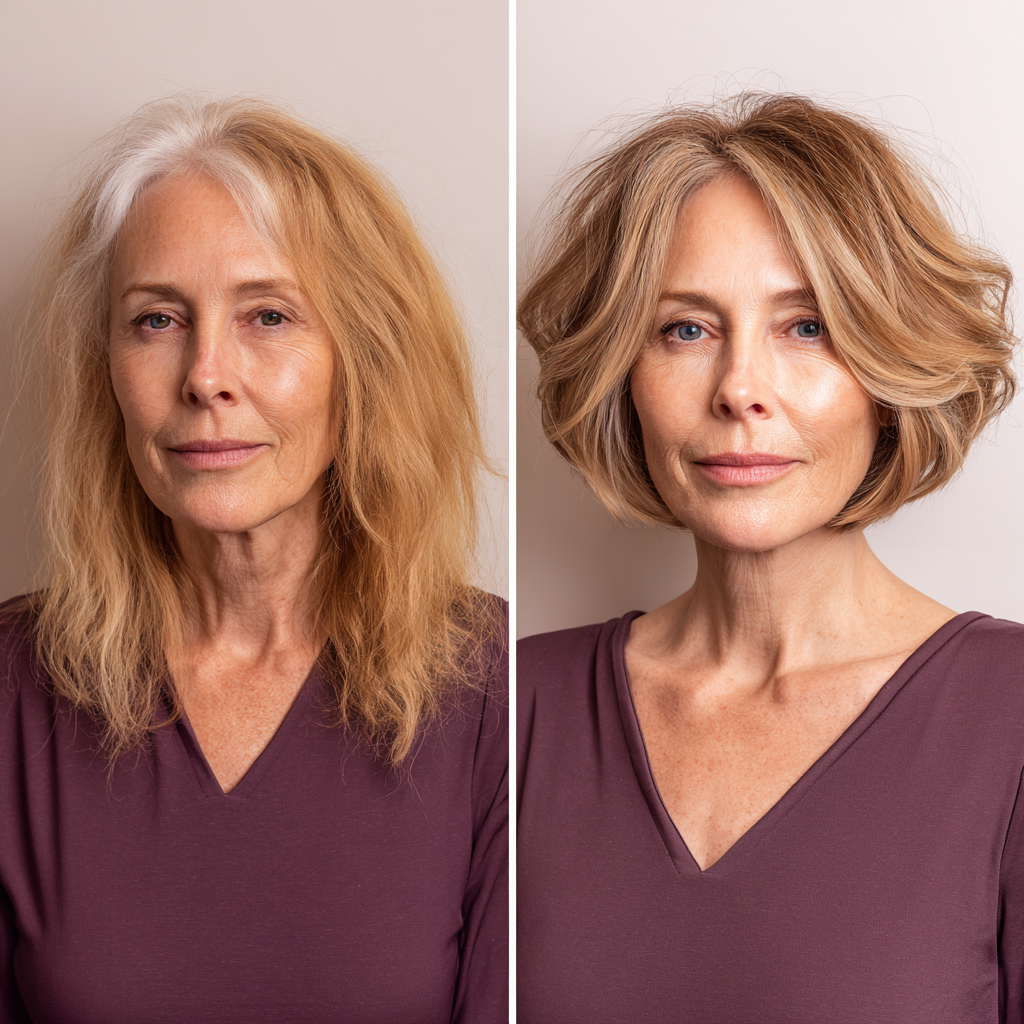 Textured Golden Bob with Soft Waves