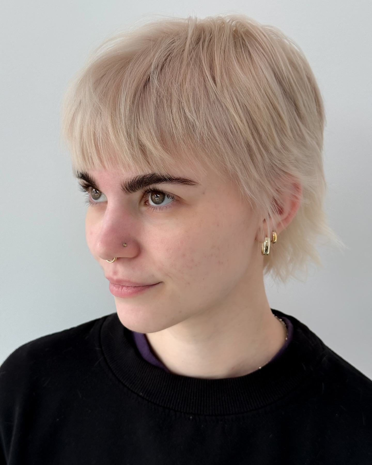 Trendy Soft Textured Crop with Wispy Bangs