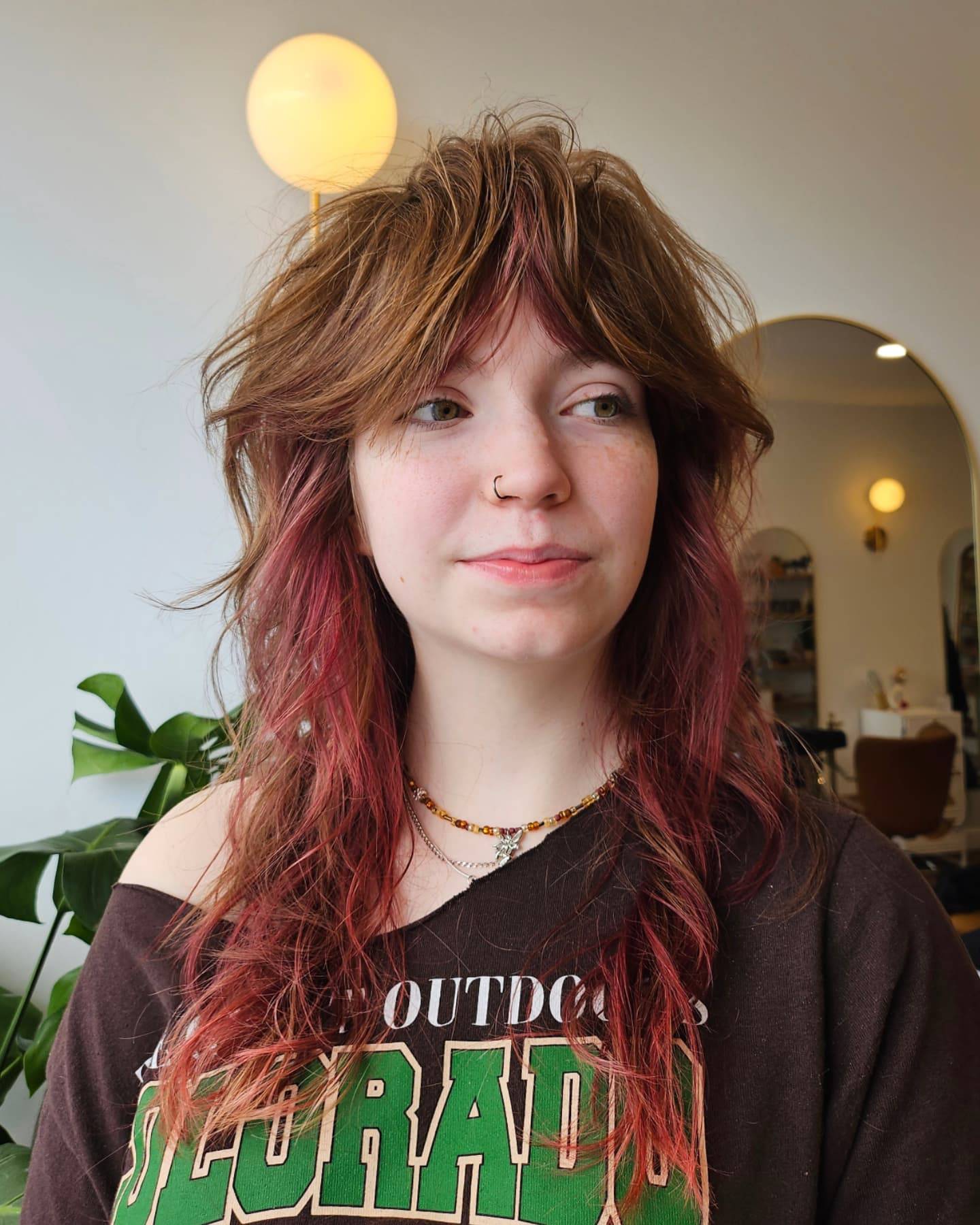 Textured Shag Cut with Vibrant Highlights