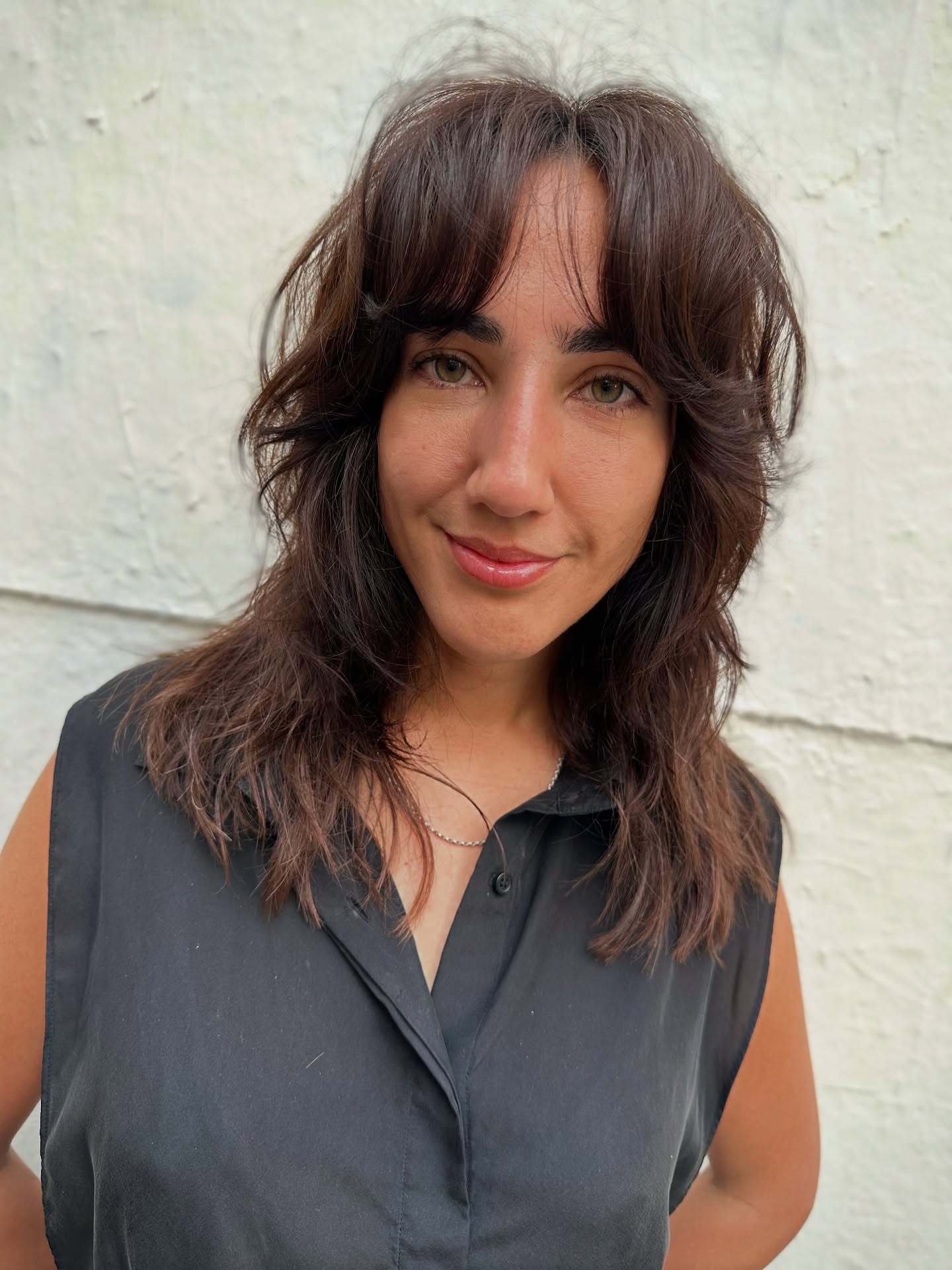 Trendy Shag Cut with Wispy Bangs