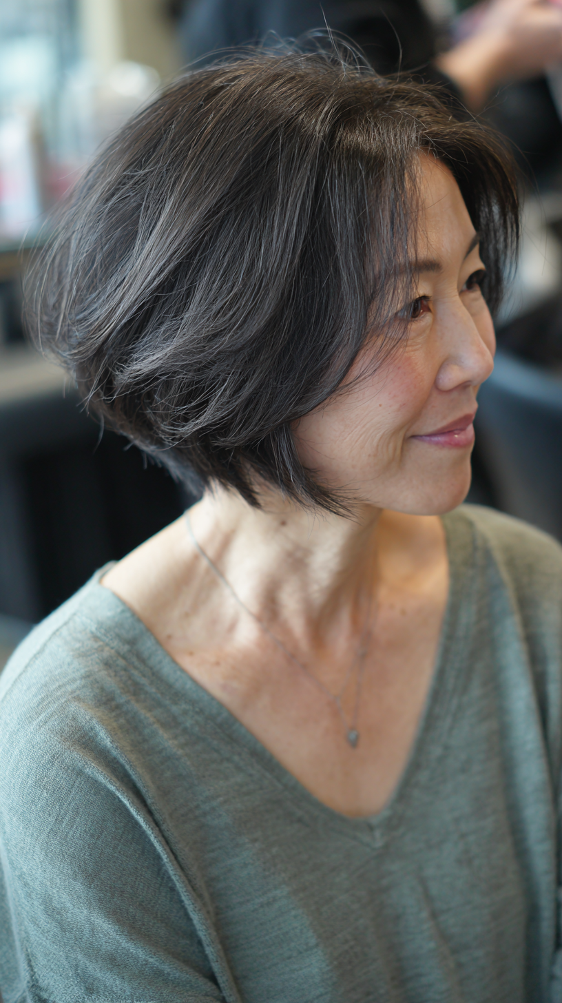 Contemporary Textured A-Line Bob for Fine Hair