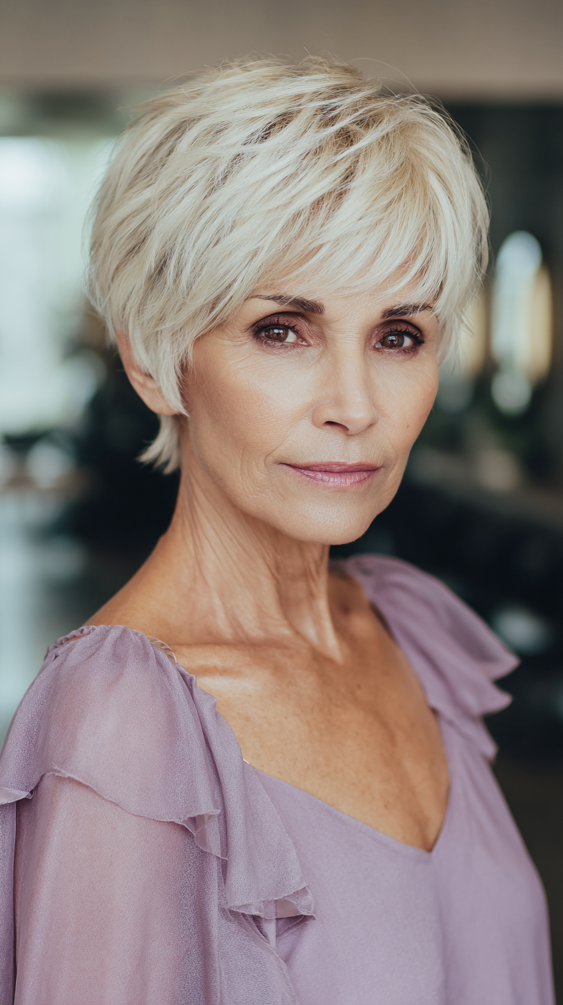Textured Short Pixie Cut with Soft Layers