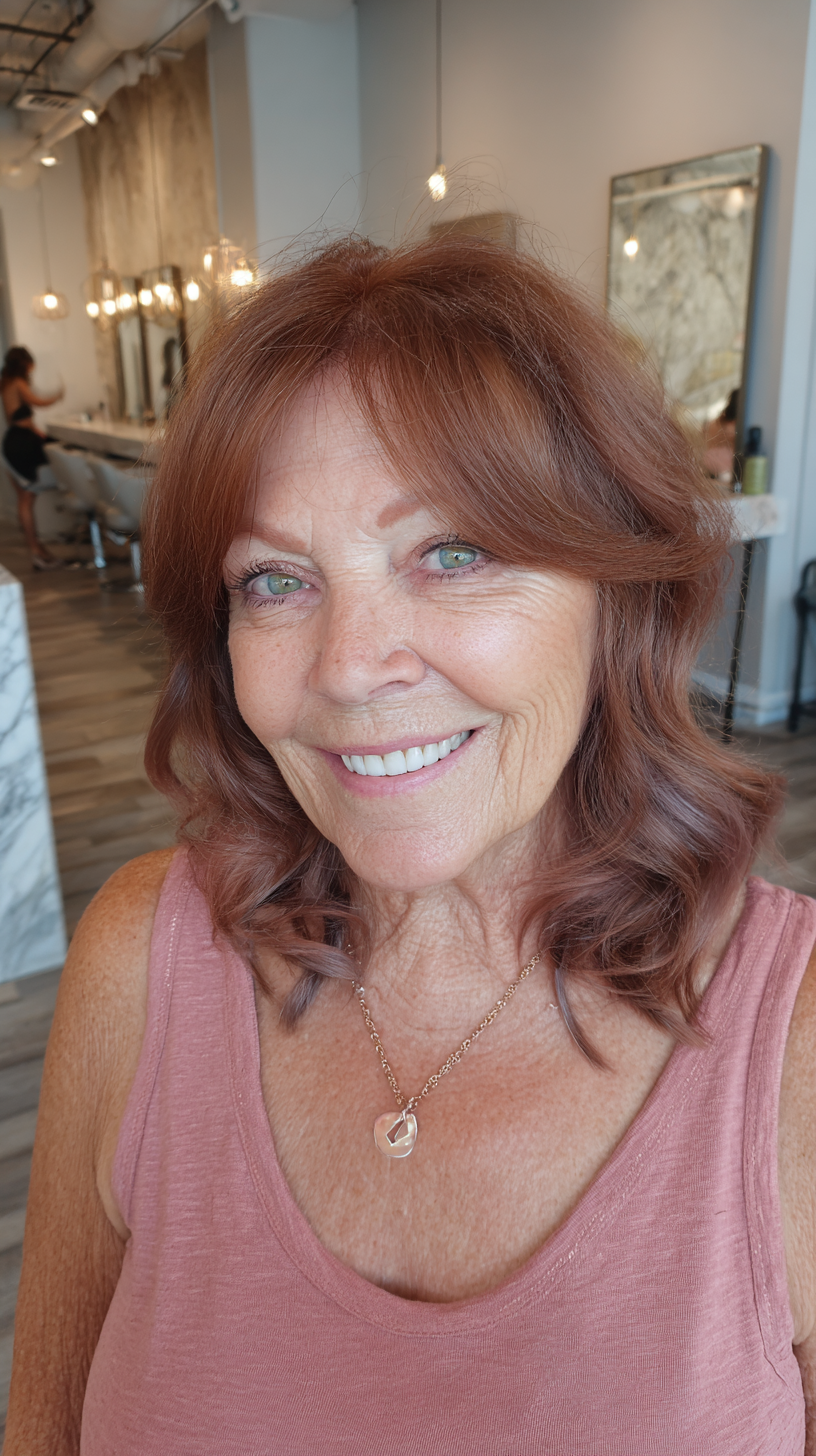 Chic Textured Medium Cut with Subtle Waves