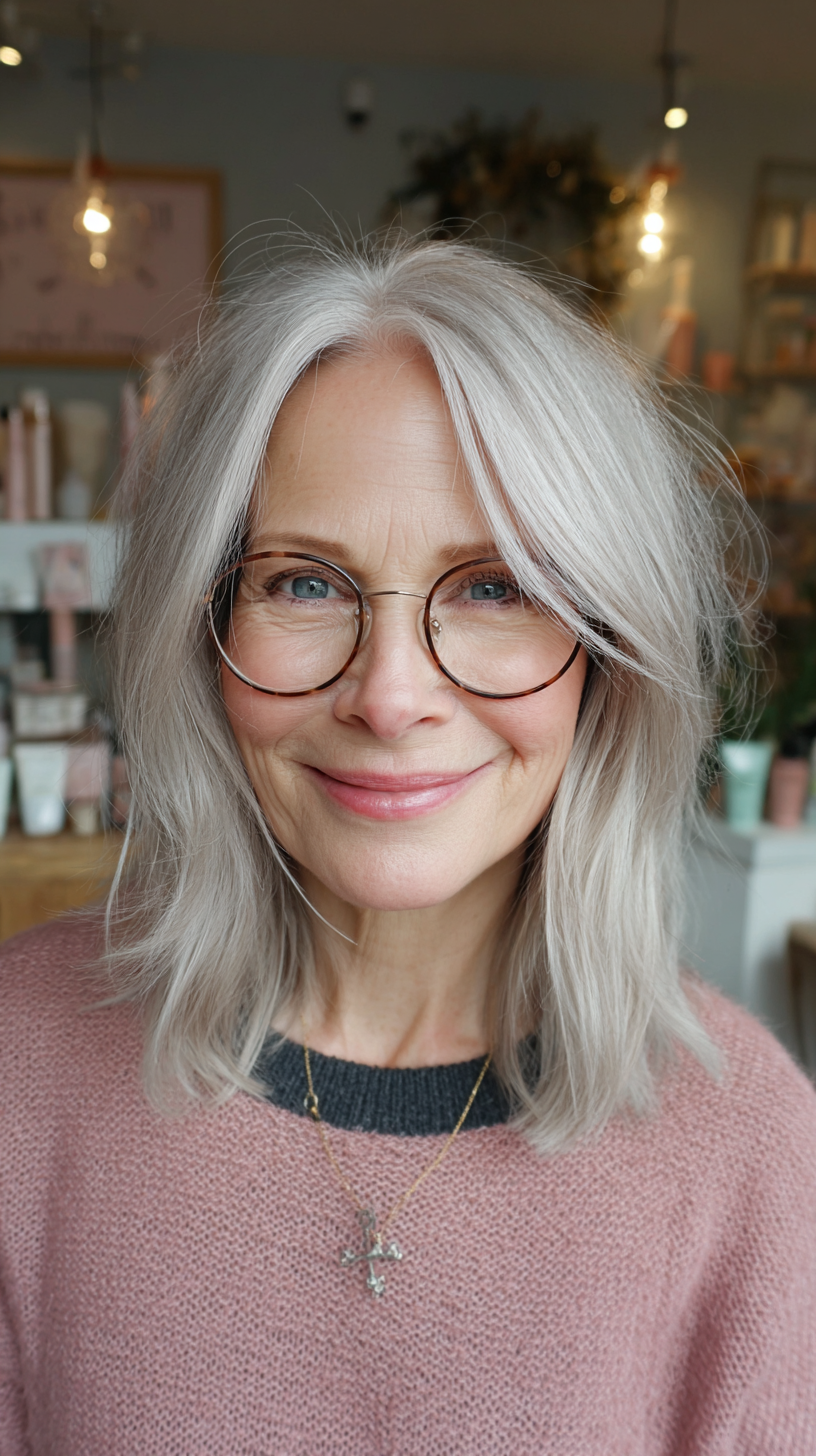 Modern Silvery Medium Cut with Soft Layers