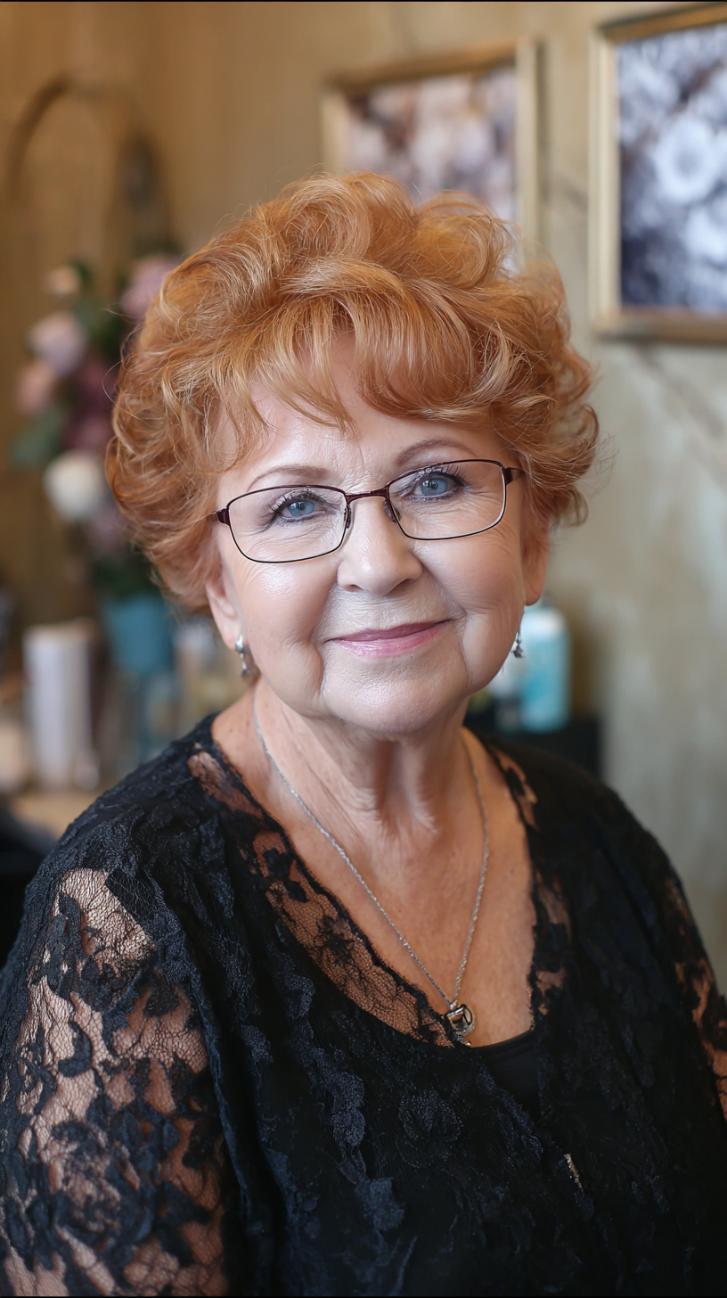 Chic Textured Curly Pixie with Soft Layers