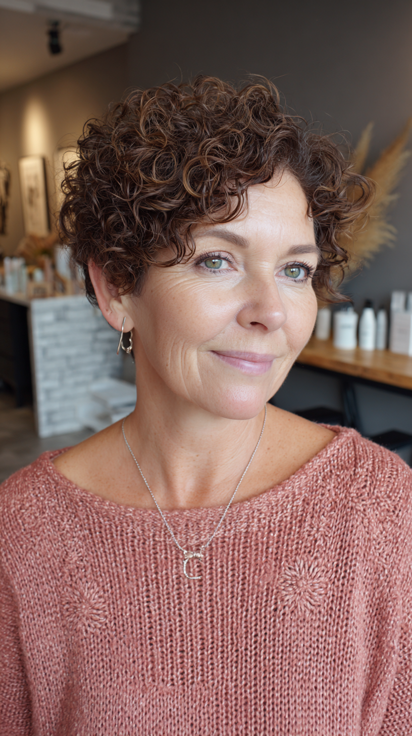 Chic Curly Bob with Side Part