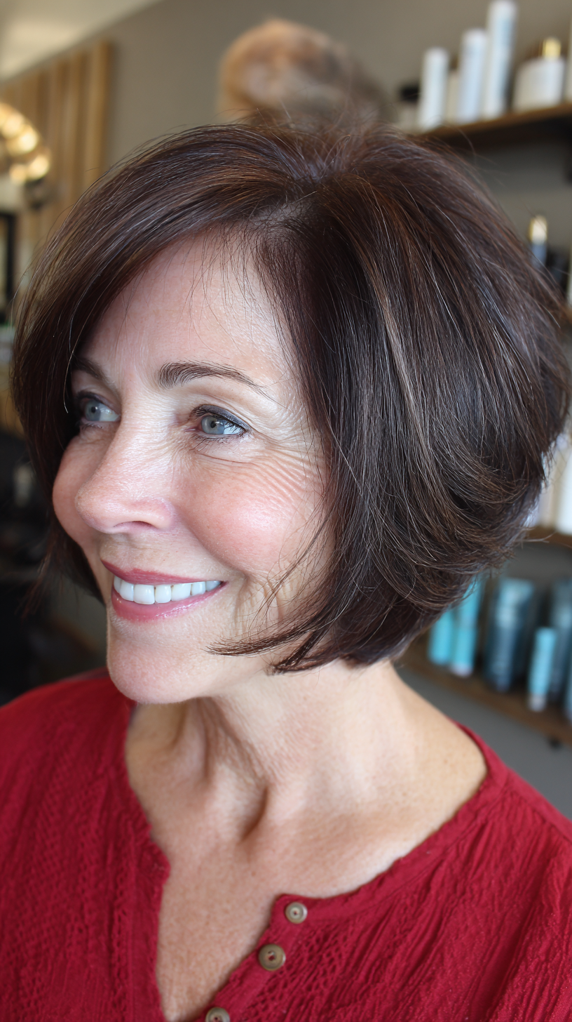 Chic Stacked Bob with Subtle Highlights