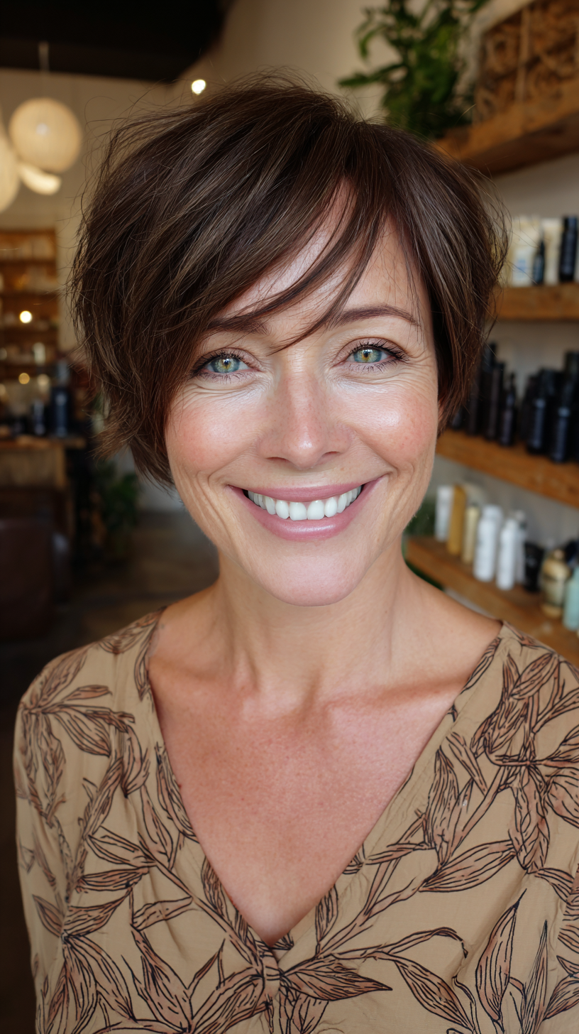 Chic Textured Pixie Cut with Side Part