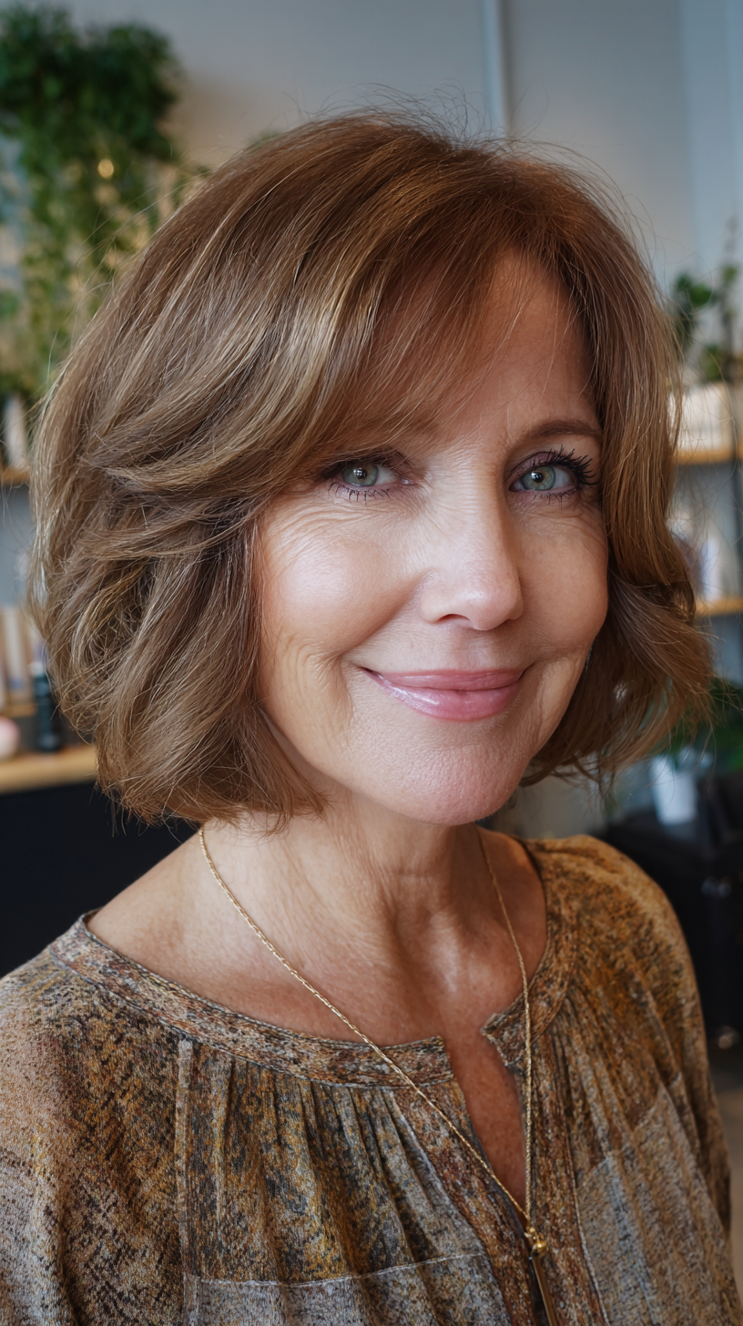Classic Textured Bob with Side Part