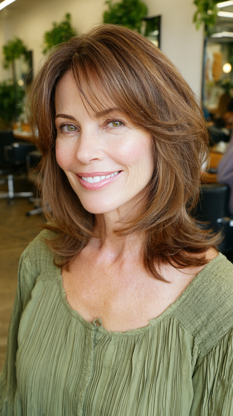 Effortless Side Part with Soft Layered Texture