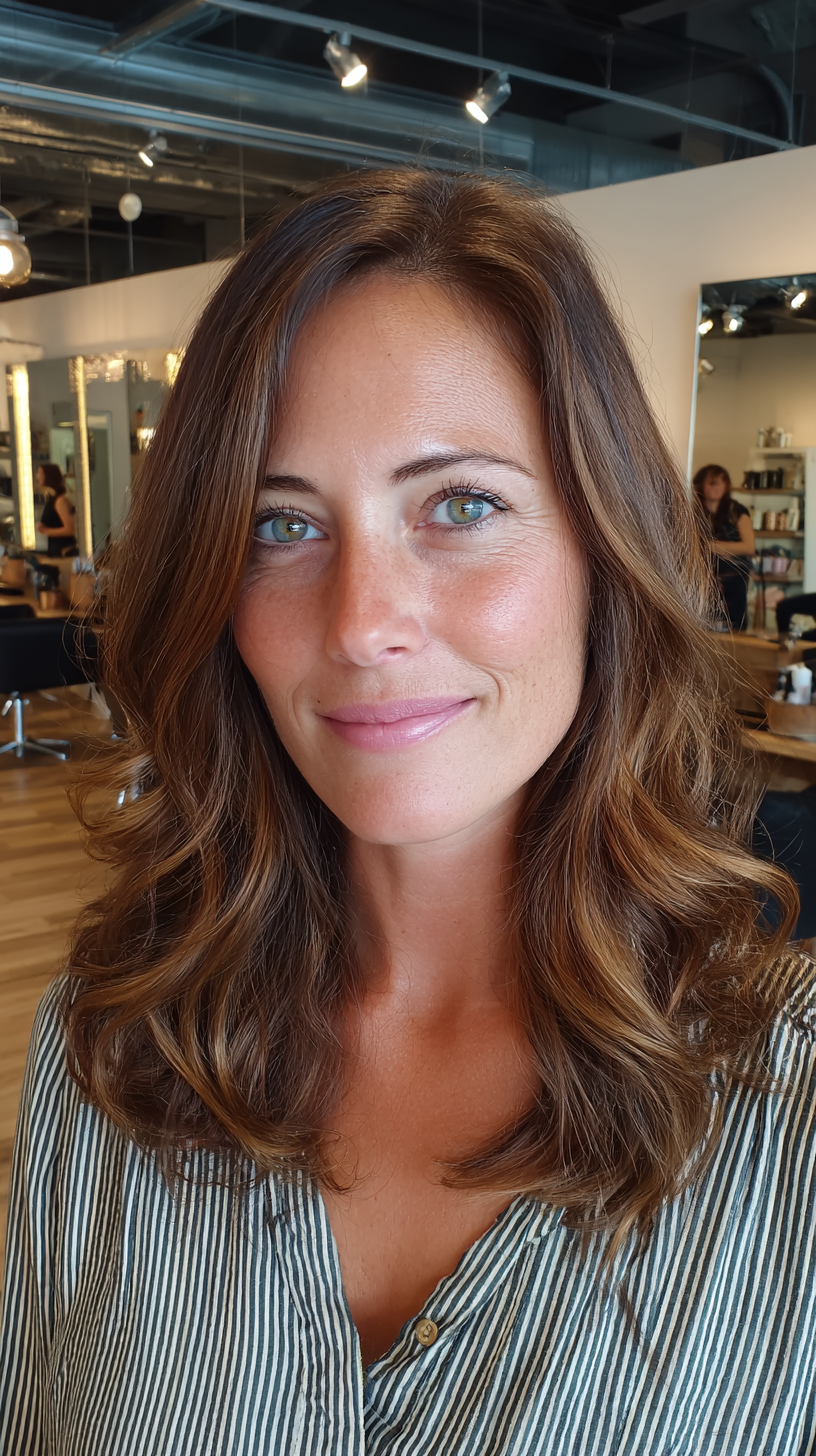 Modern Textured Side Part with Soft Curls