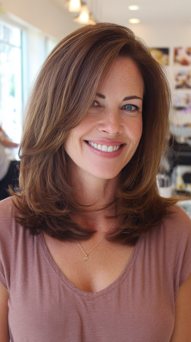 Stylish Layered Side Part with Natural Movement
