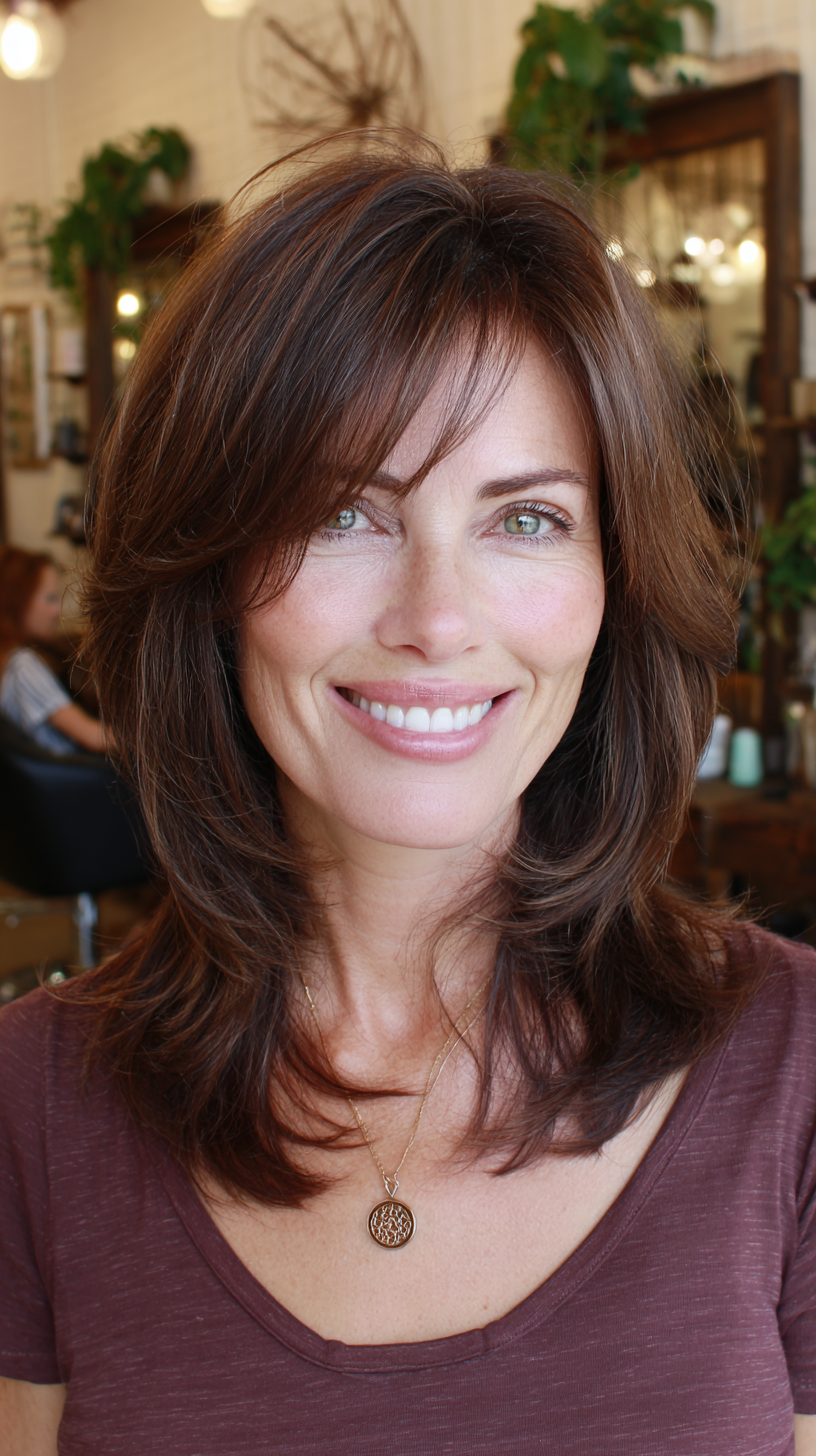 Textured Side Part with Subtle Layers