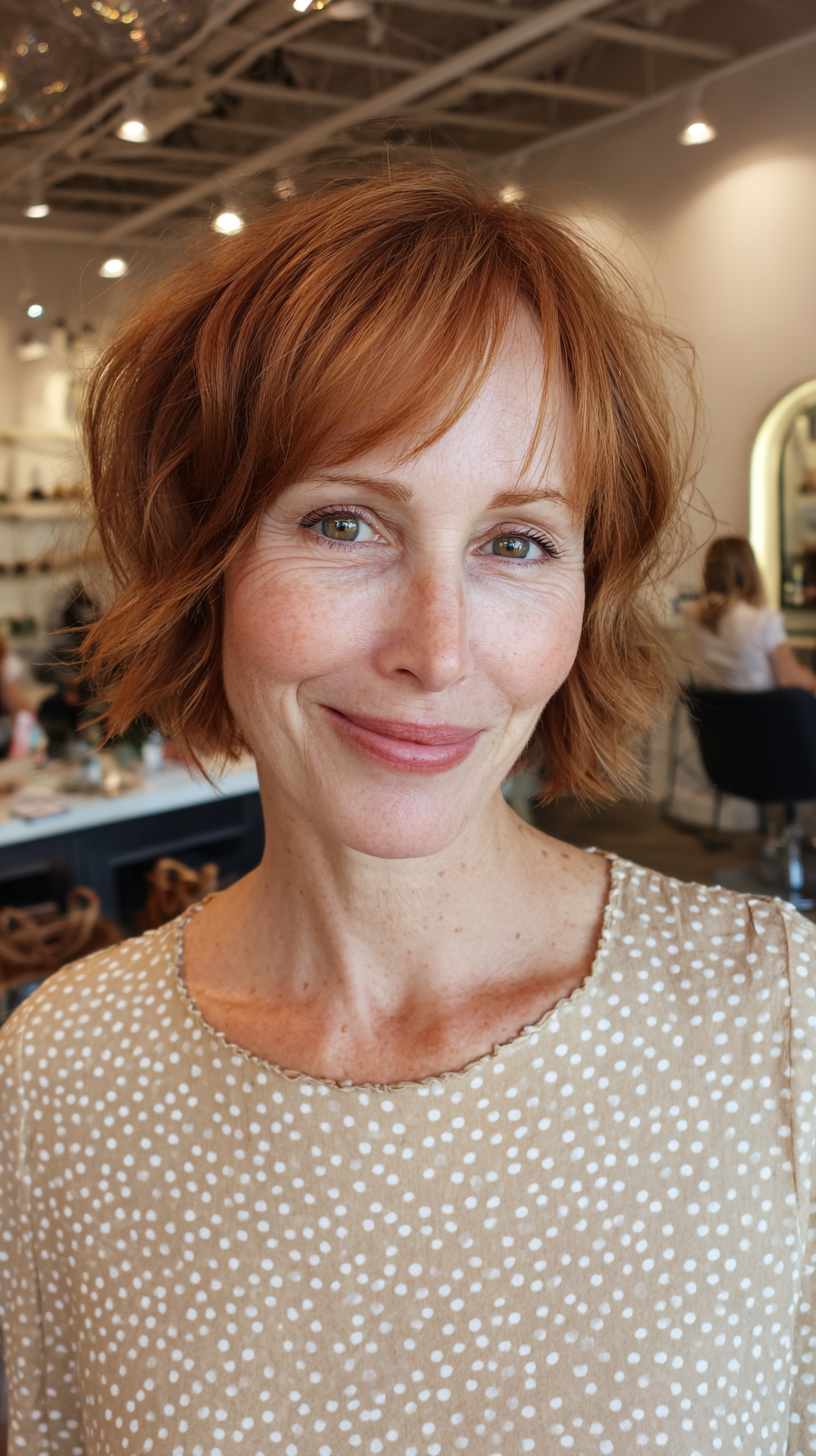 Choppy Textured Bob with Soft Waves
