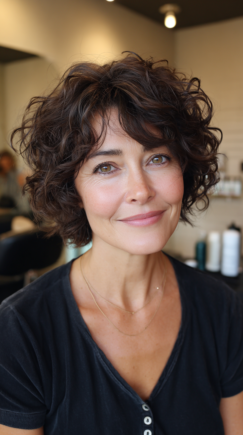 Curly Textured Shag Bob with Soft Layers