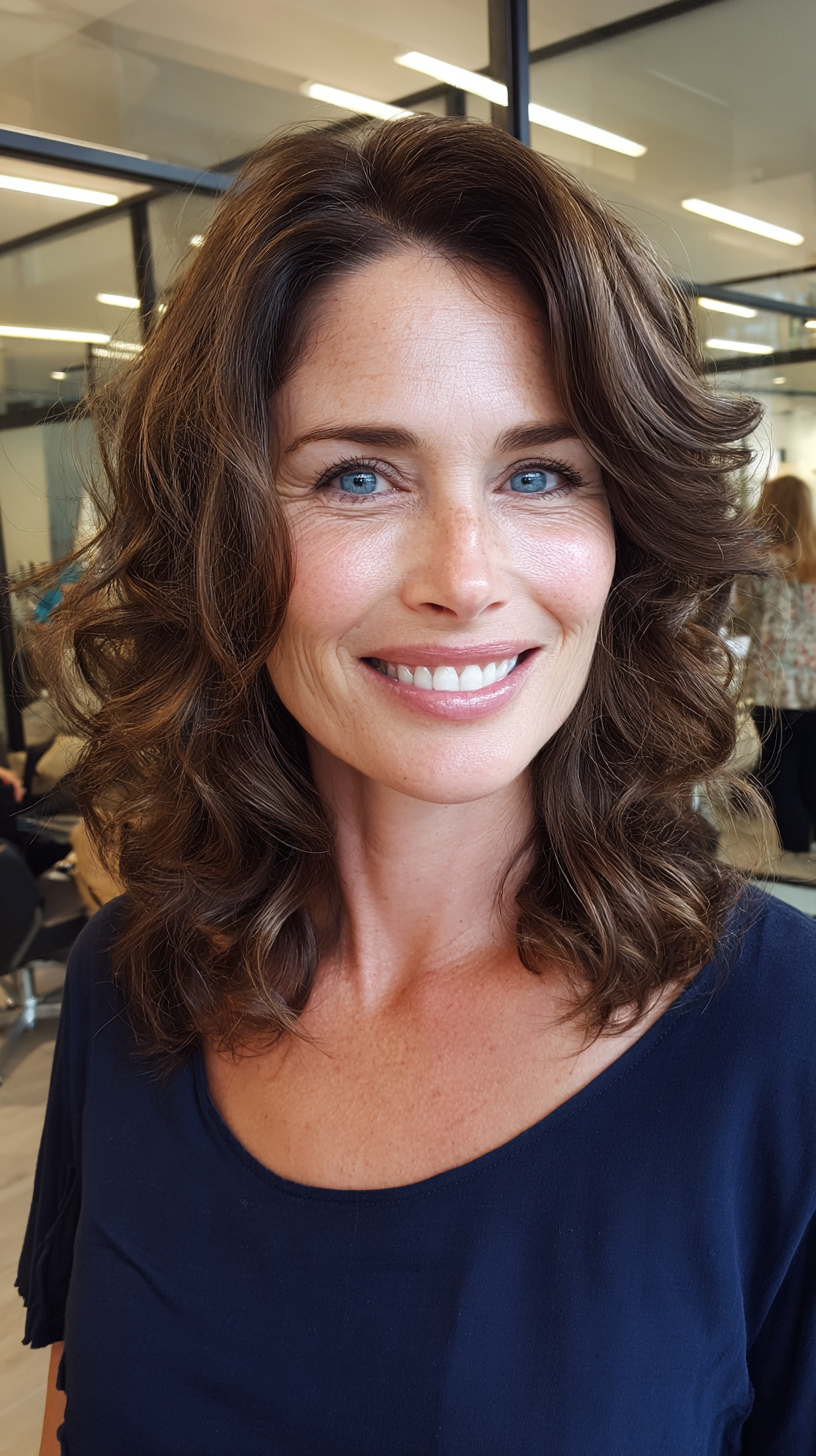 Elegant Wavy Shag Bob for Mature Women