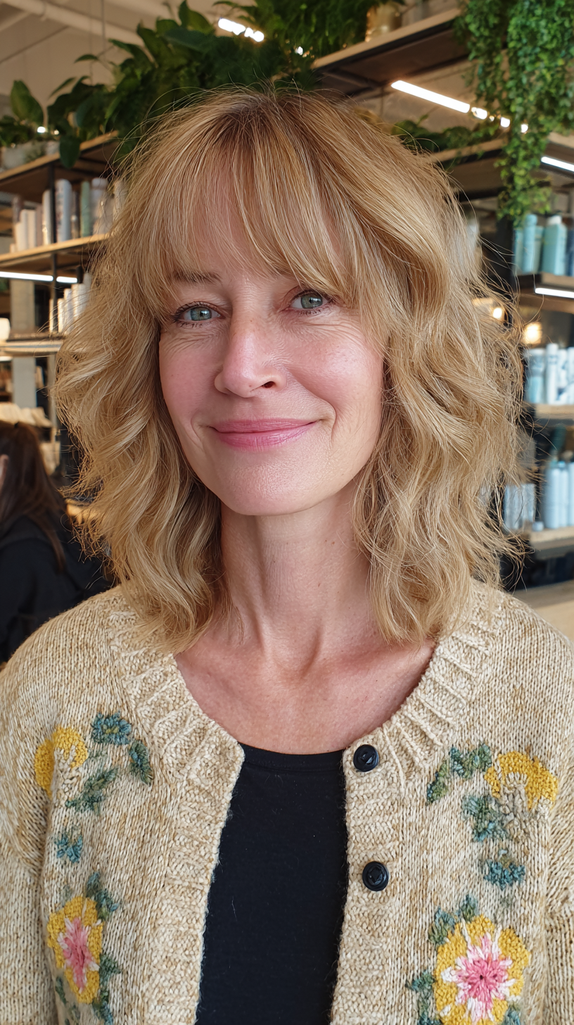 Soft Curly Shag Bob with Wispy Layers