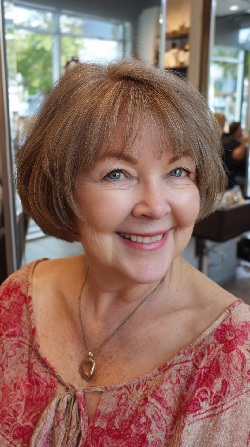 Chic Textured Bob with Soft Wispy Bangs