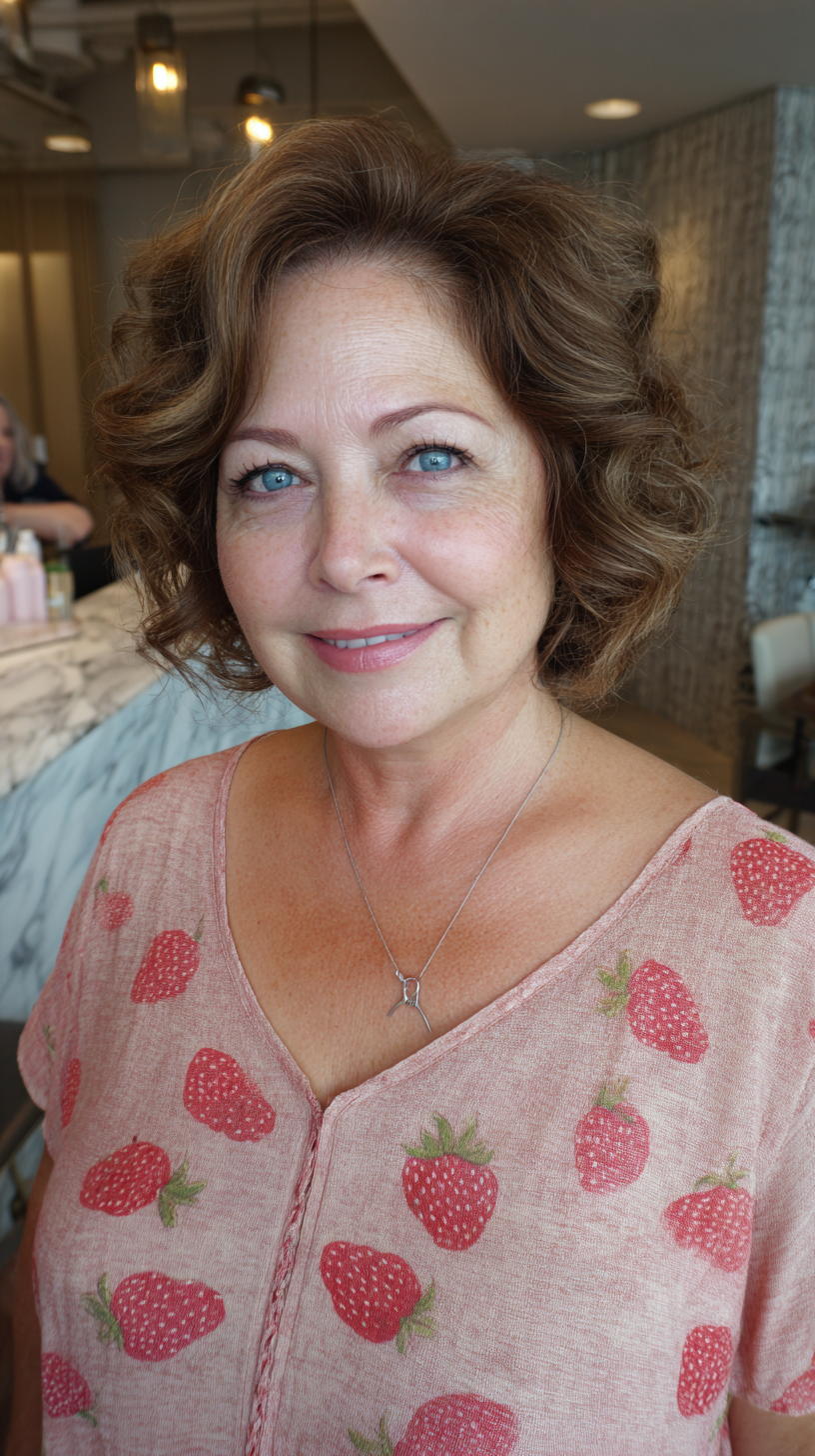 Charming Curly Short Cut for Plus Size Over 60