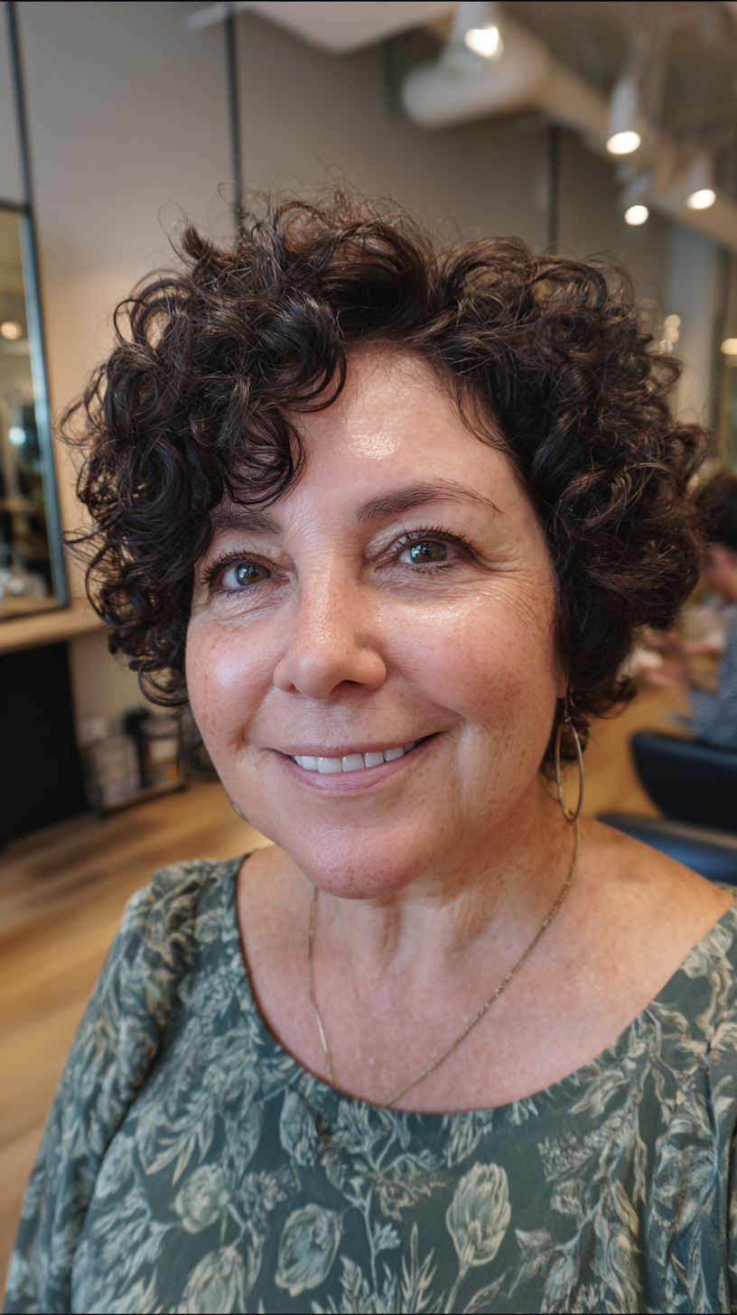 Stylish Curly Short Crop for Plus Size Over 60