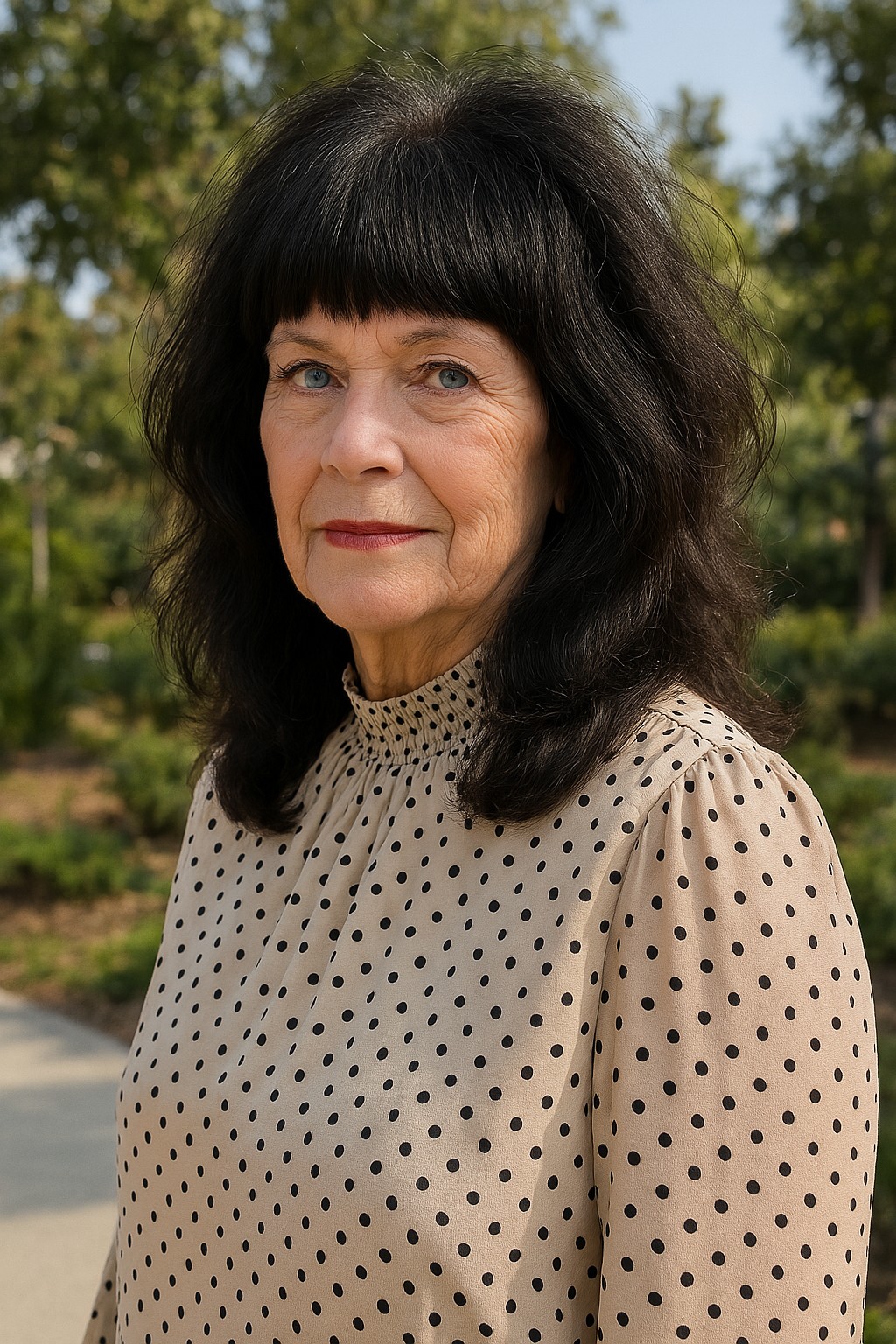 Chic Layered Black Haircut with Soft Bangs