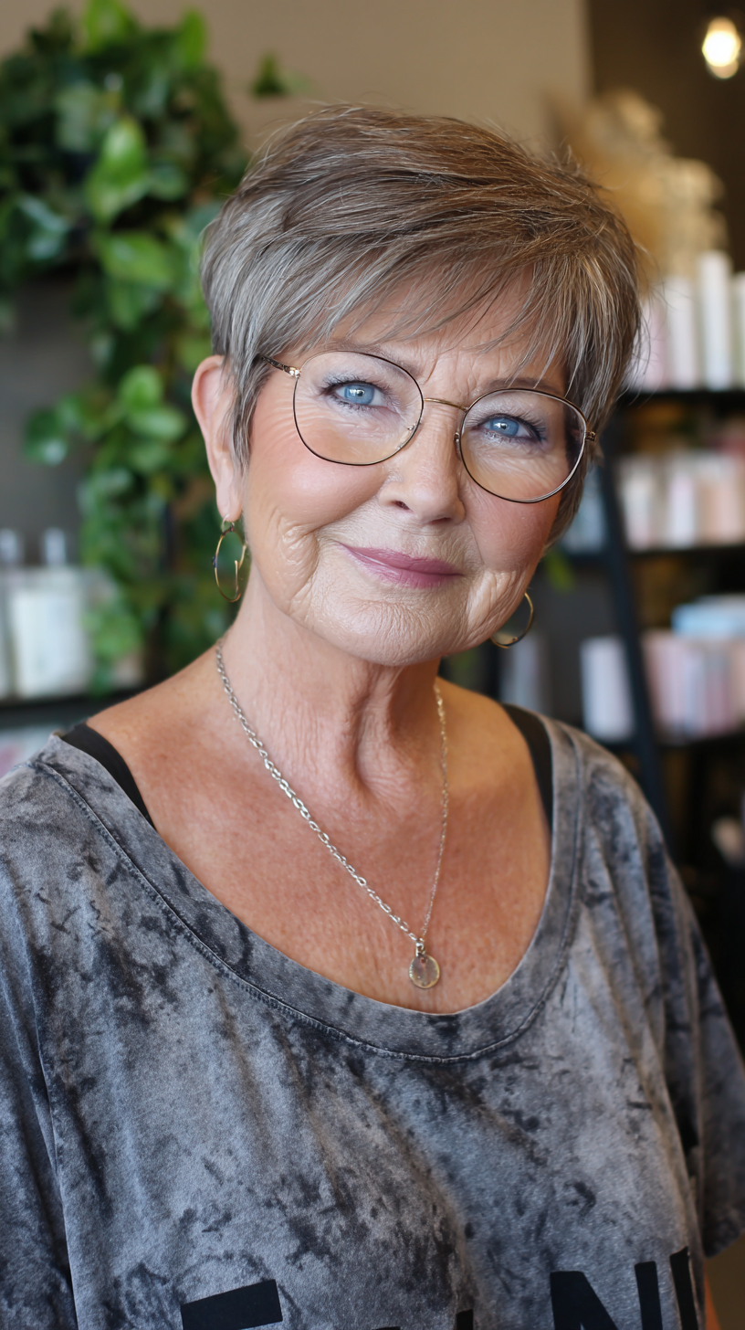 Chic Textured Pixie Cut with Side-Swept Bangs