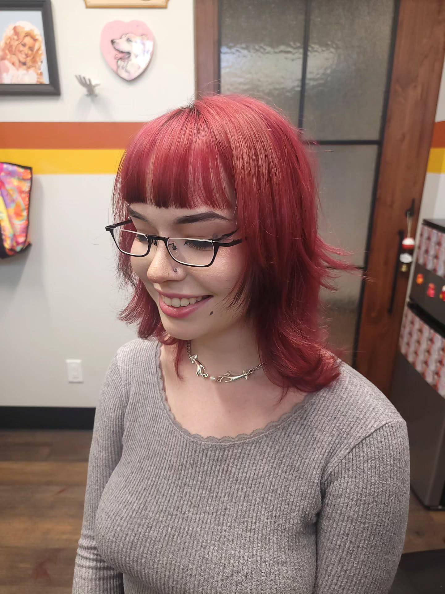 Choppy Layered Cut with Bold Red Color