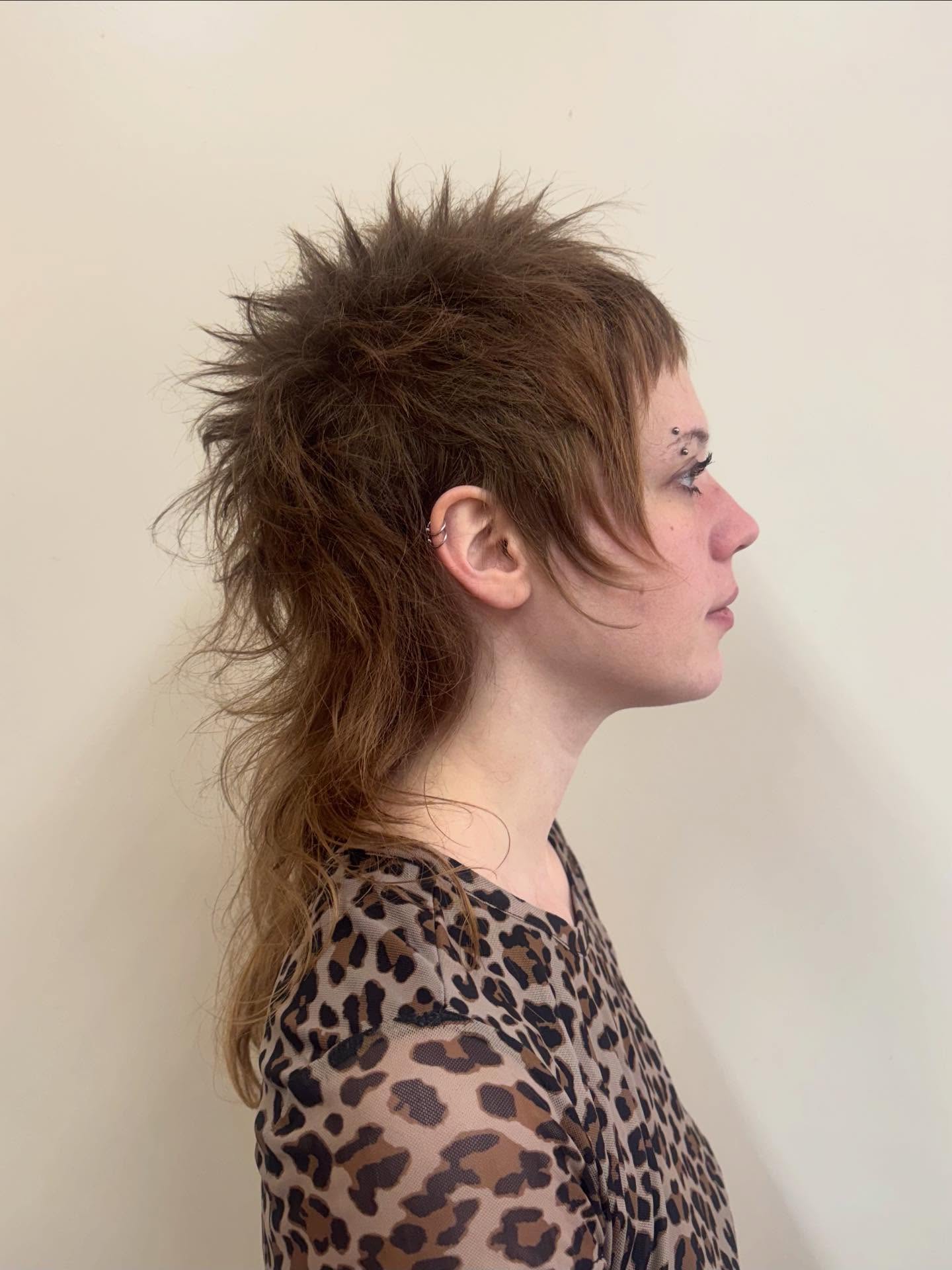Edgy Textured Mullet with Layered Fringe