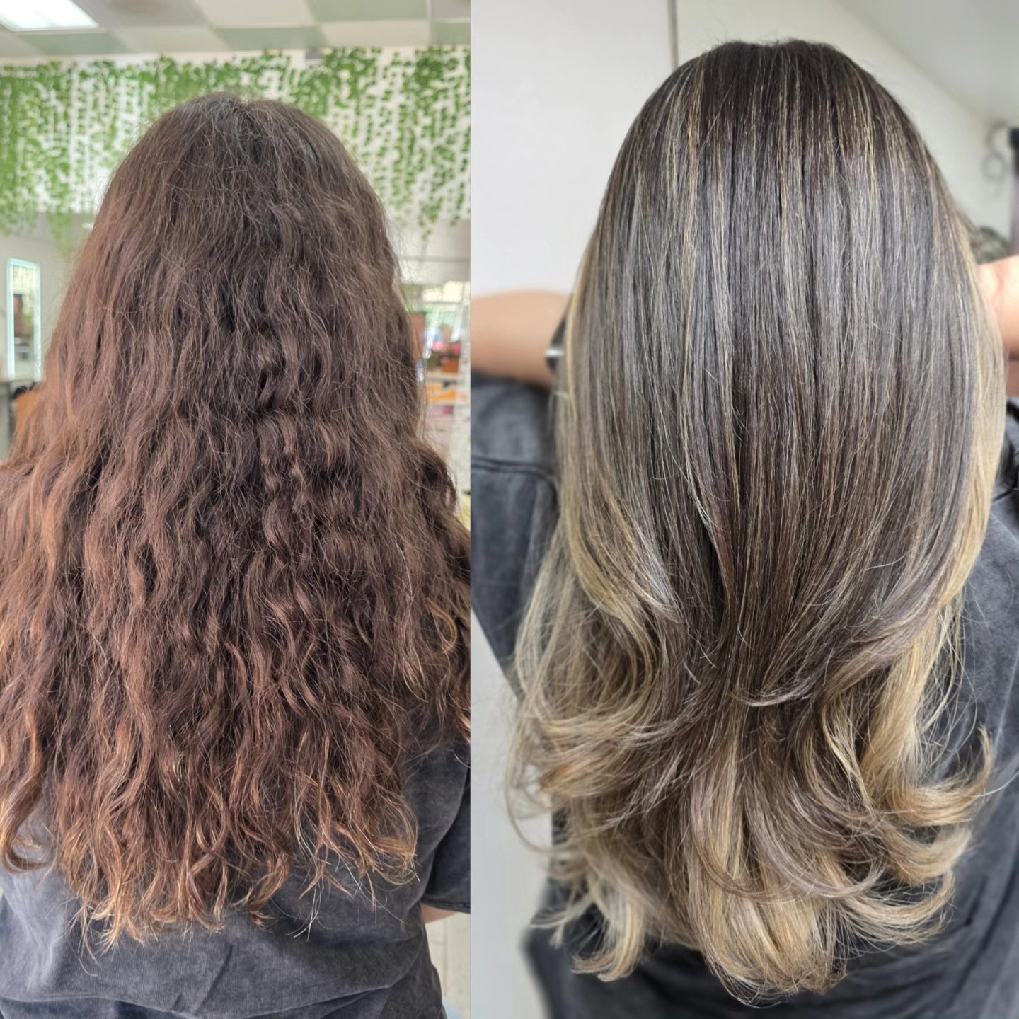Gorgeous Brunette Waves with Radiant Blonde Highlights