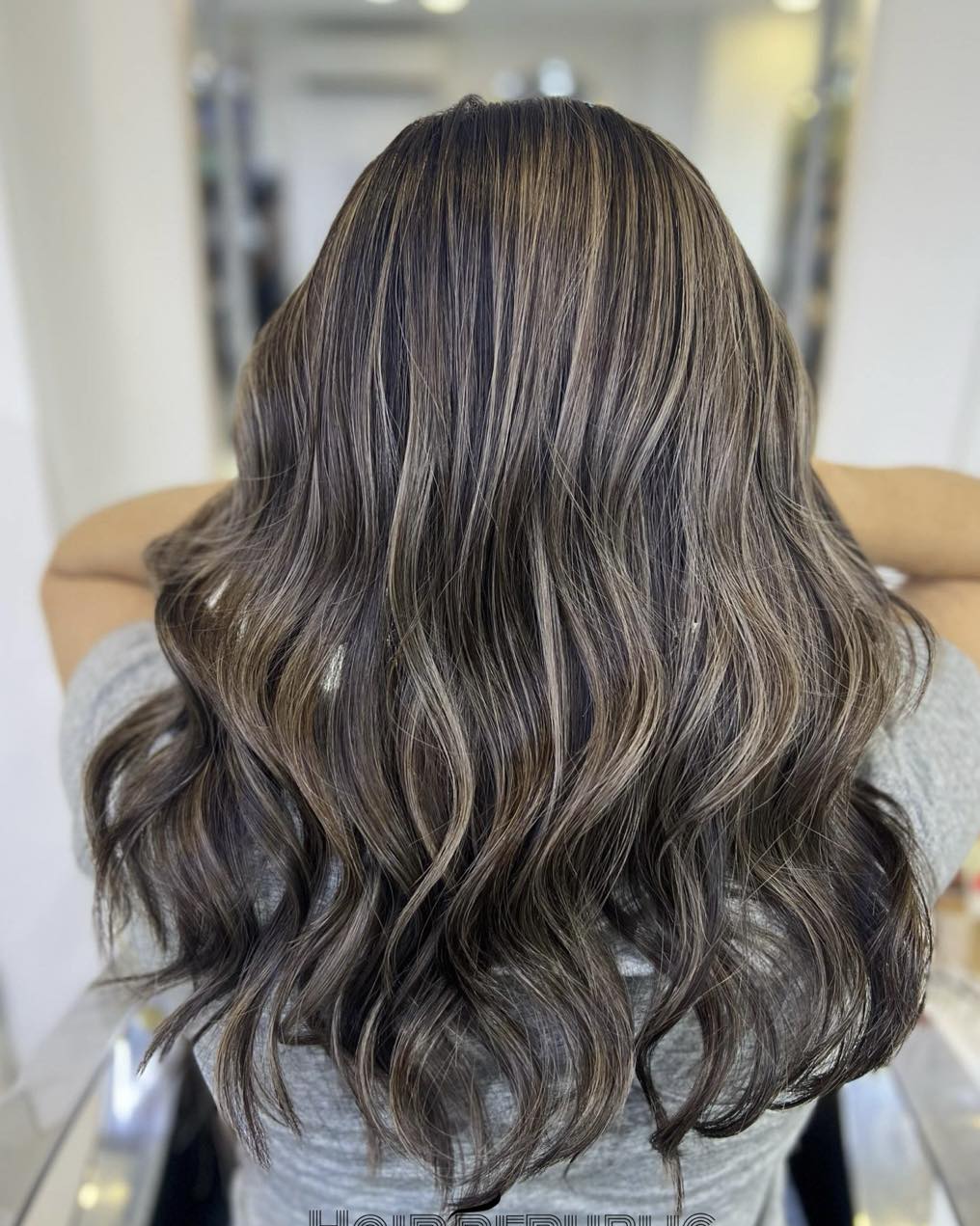 Radiant Brunette Locks with Luminous Blonde Highlights