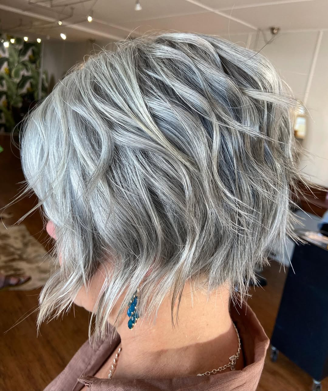 Textured Ashy Bob with Soft Waves