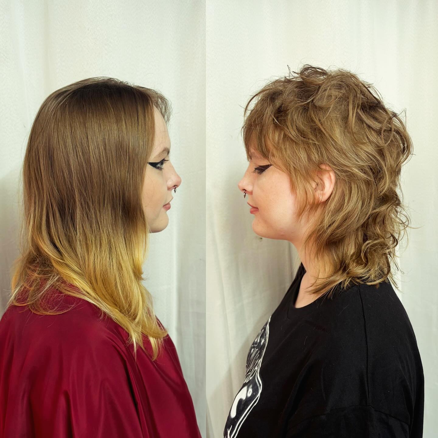 Textured Shaggy Mullet with Soft Waves