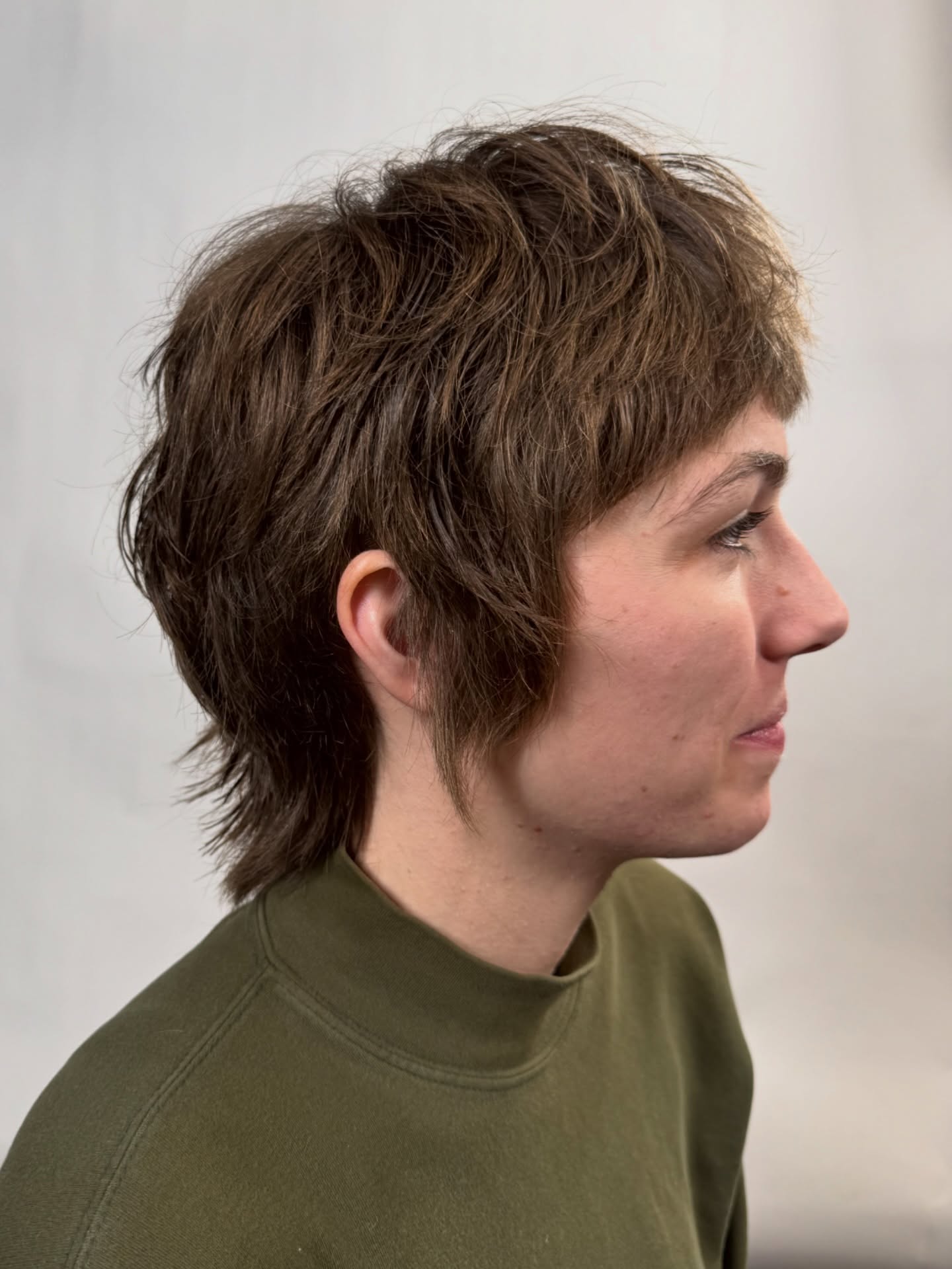 Textured Short Mullet with Soft Layers