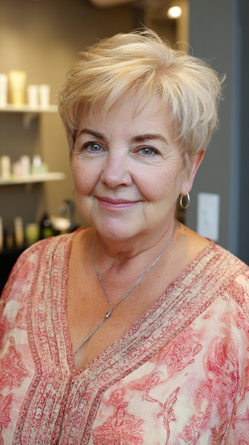 Textured Side-Parted Crop for Mature Women