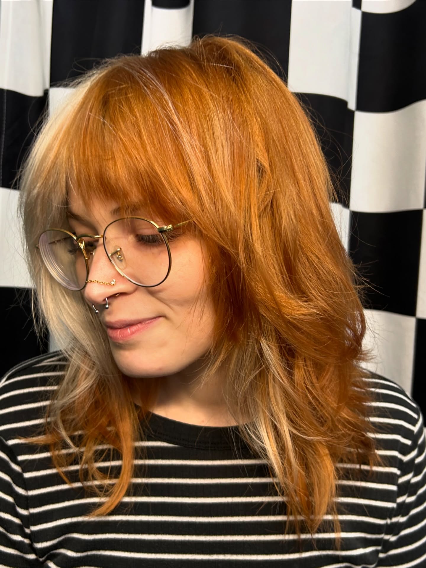 Warm Auburn Textured Layers with Subtle Highlights