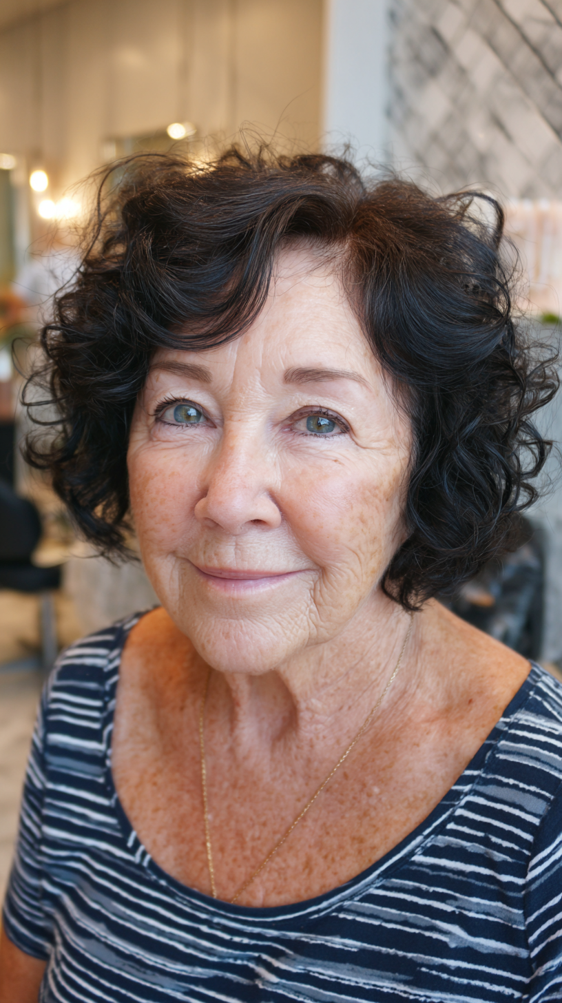 Chic Curly Short Cut with Defined Volume for Plus Size Over 60
