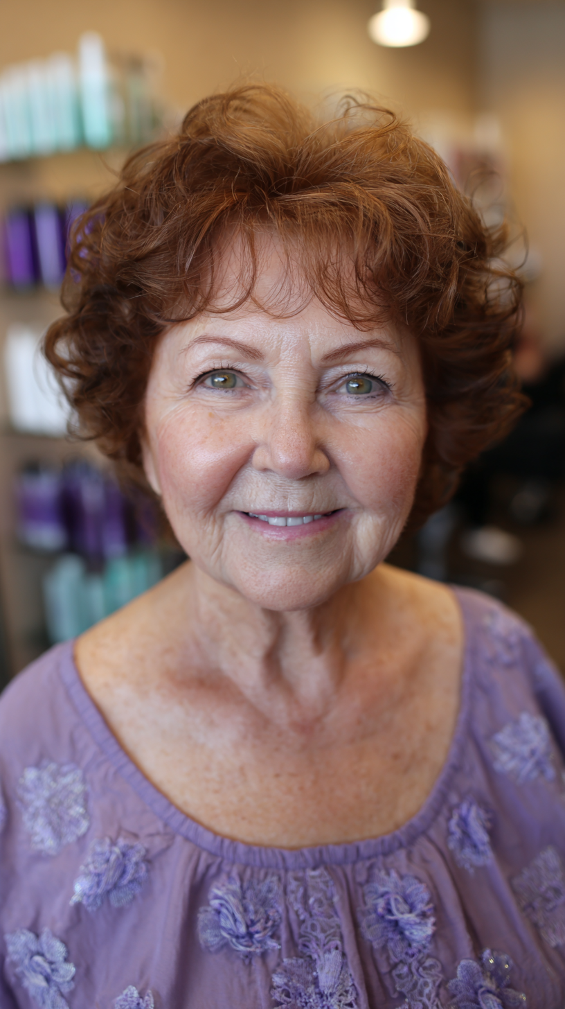 Elegant Curly Short Cut with Defined Layers for Plus Size Over 60