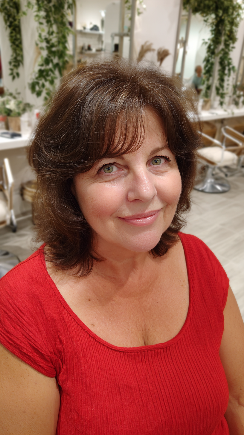 Layered Shoulder-Length Cut with Soft Side Bangs