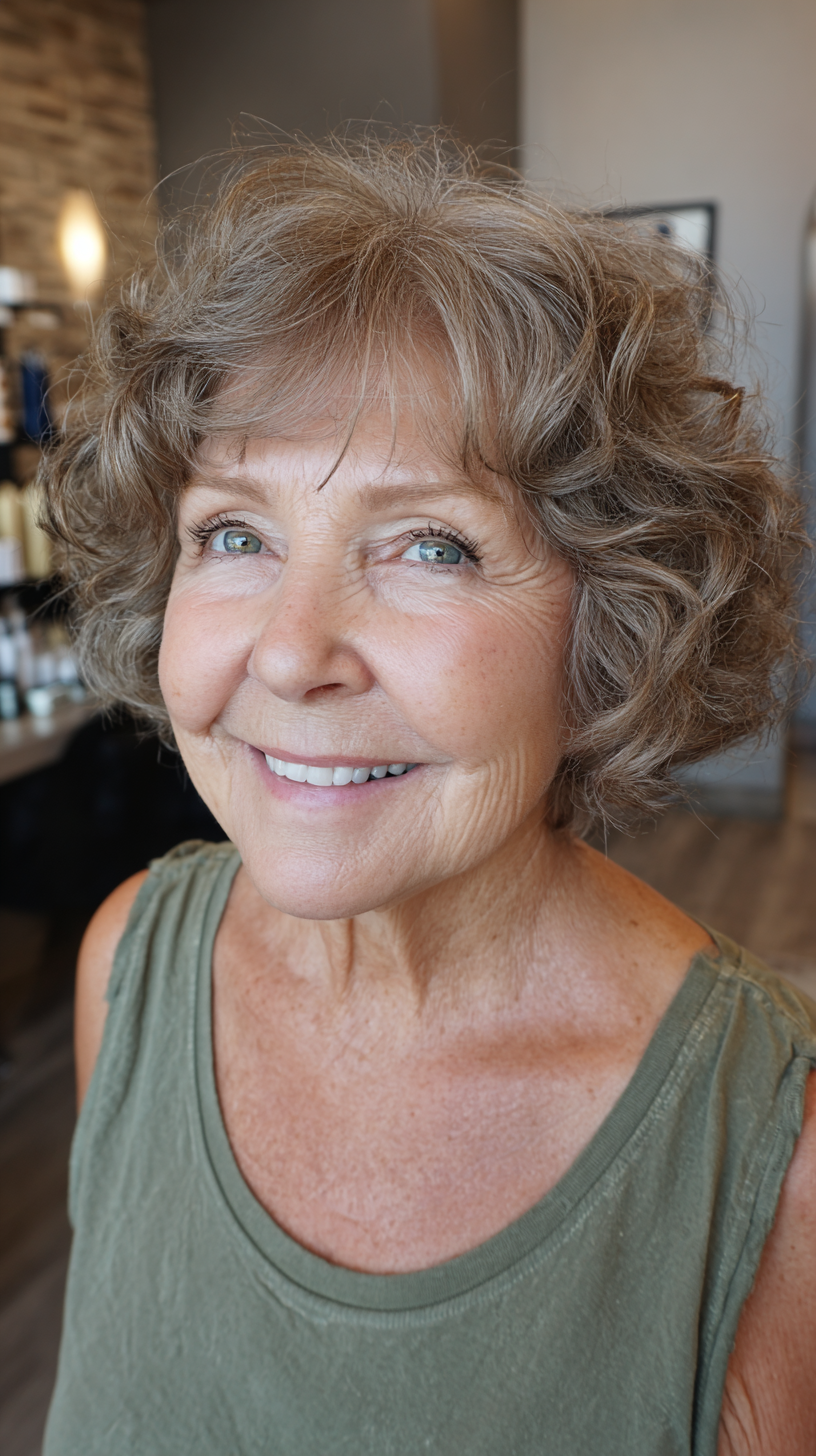 Modern Curly Short Cut for Plus Size Over 60
