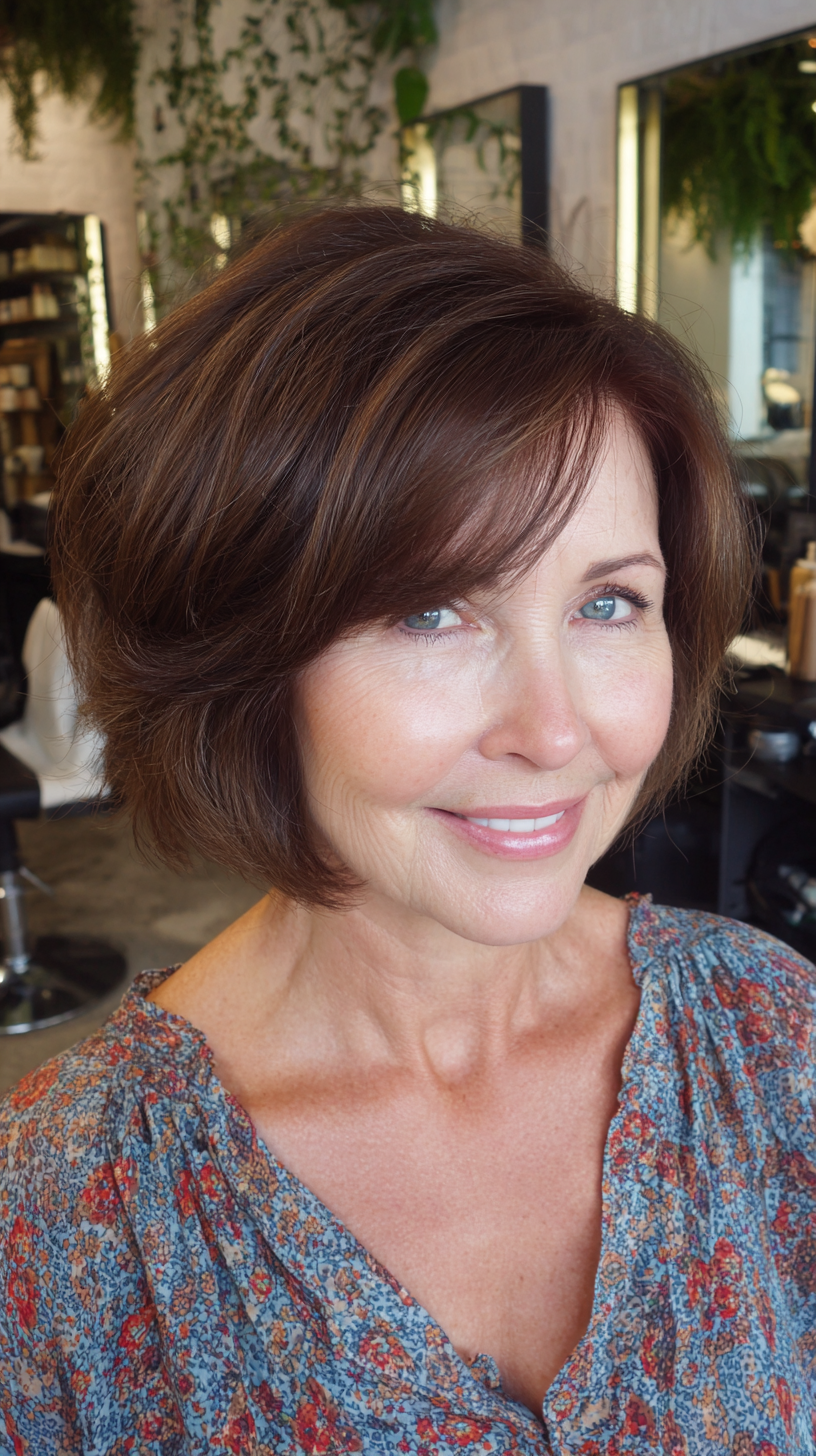 Modern Textured Bob with Soft Side Bangs