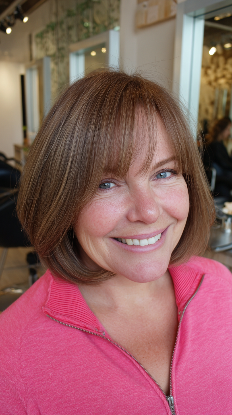 Modern Textured Bob with Wispy Side Bangs