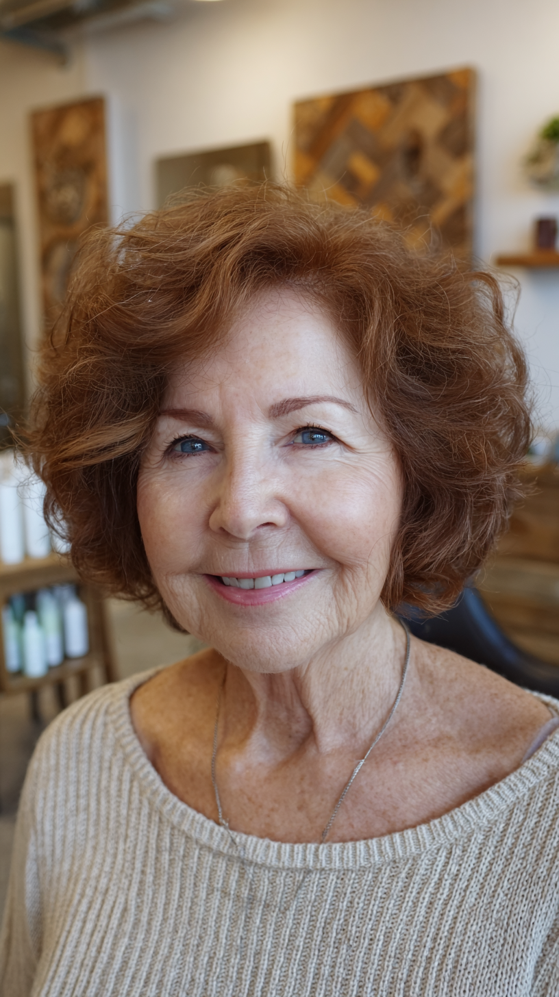 Radiant Curly Short Cut for Plus Size Over 60