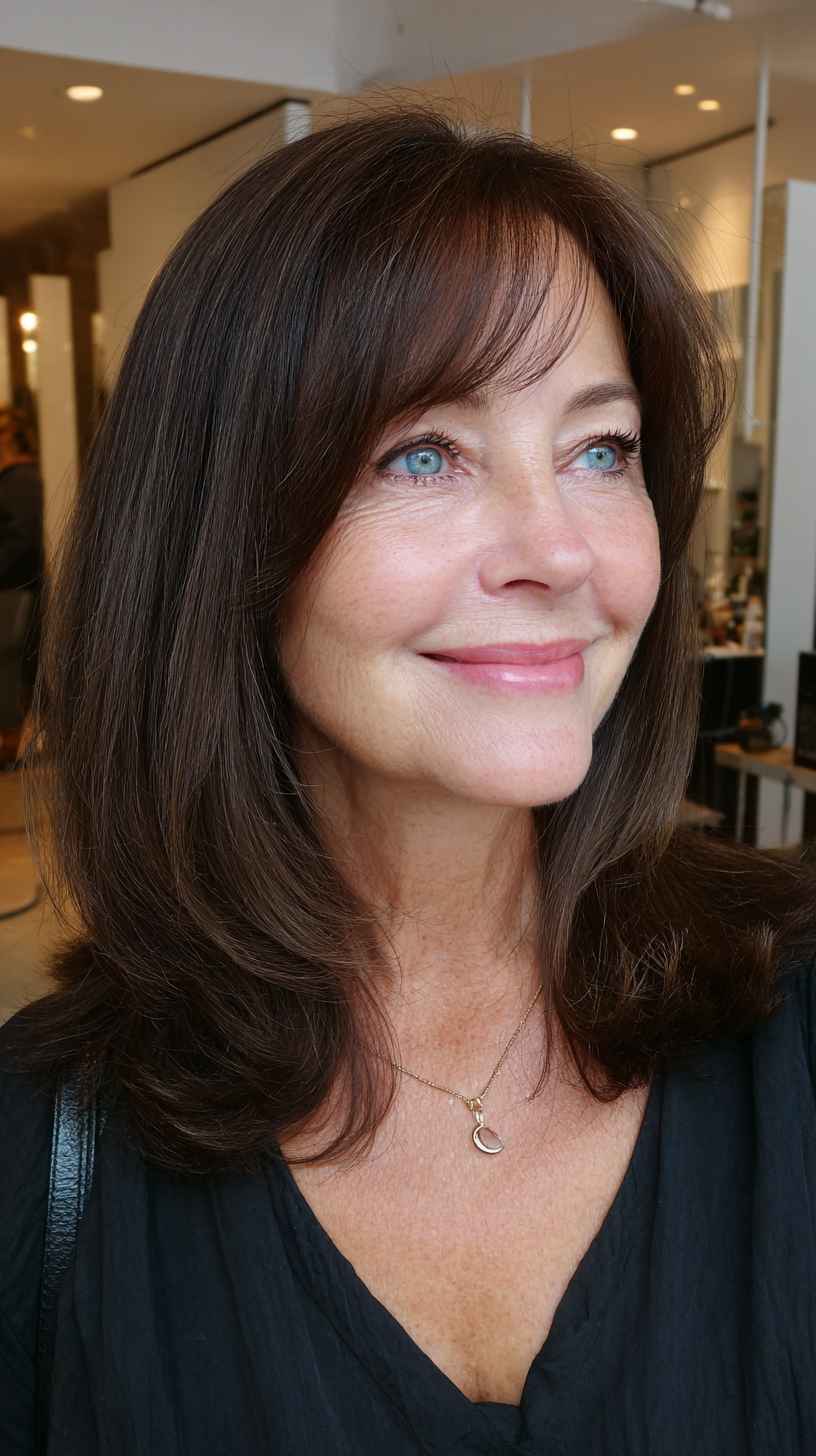 Softly Layered Cut with Side Bangs