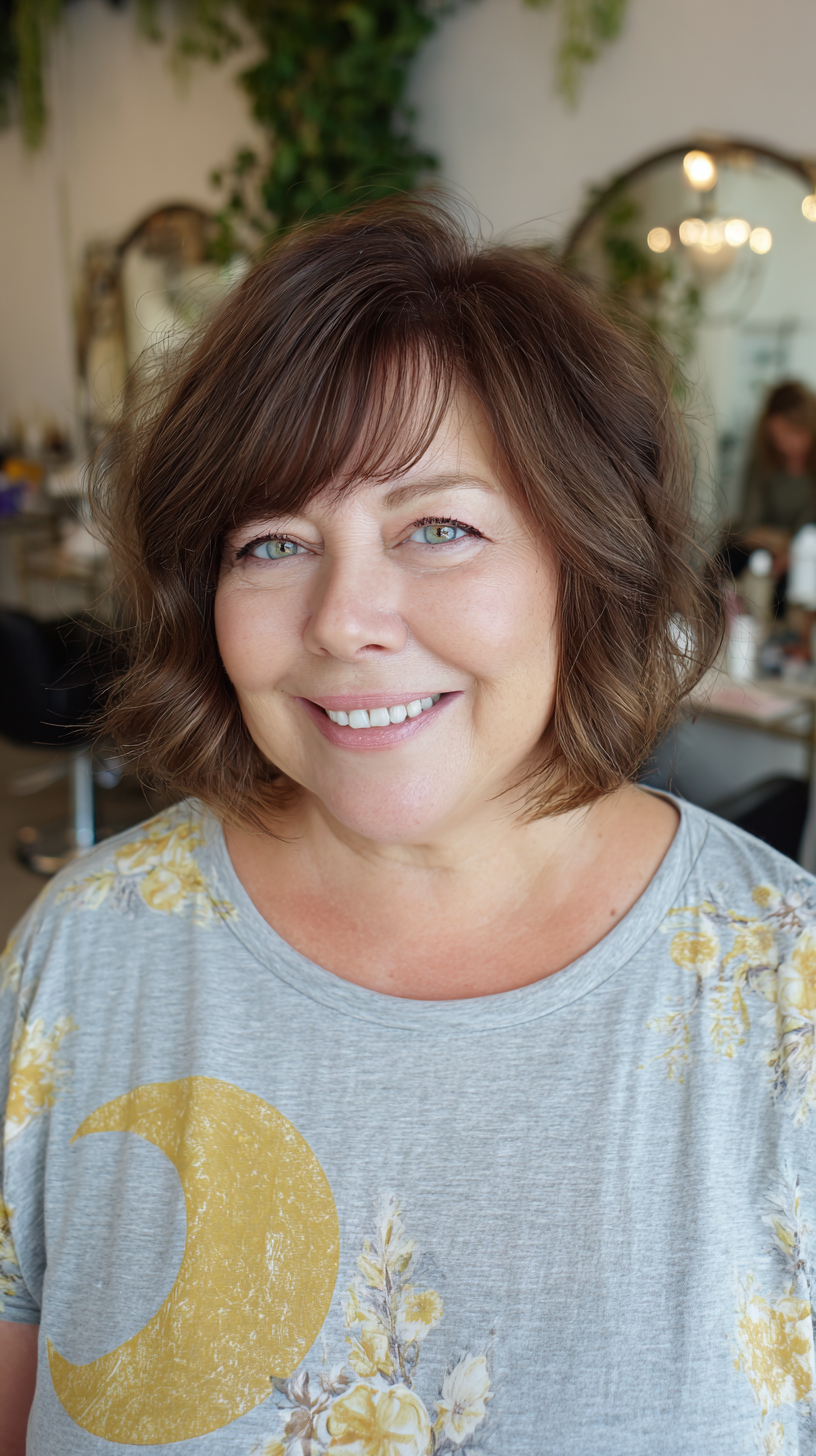 Textured Bob with Soft Side Bangs
