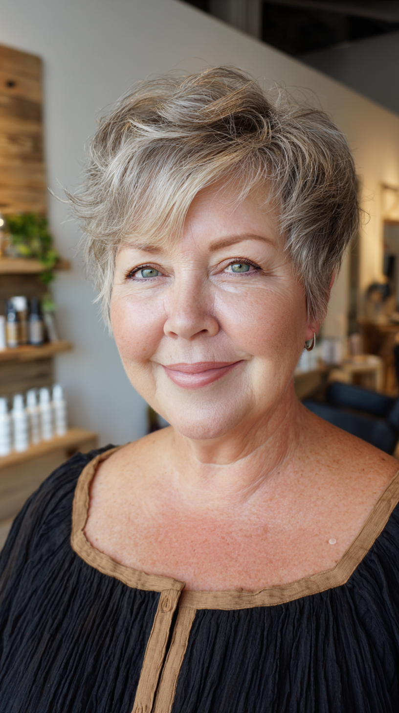 Textured Pixie Cut with Soft Side Bangs