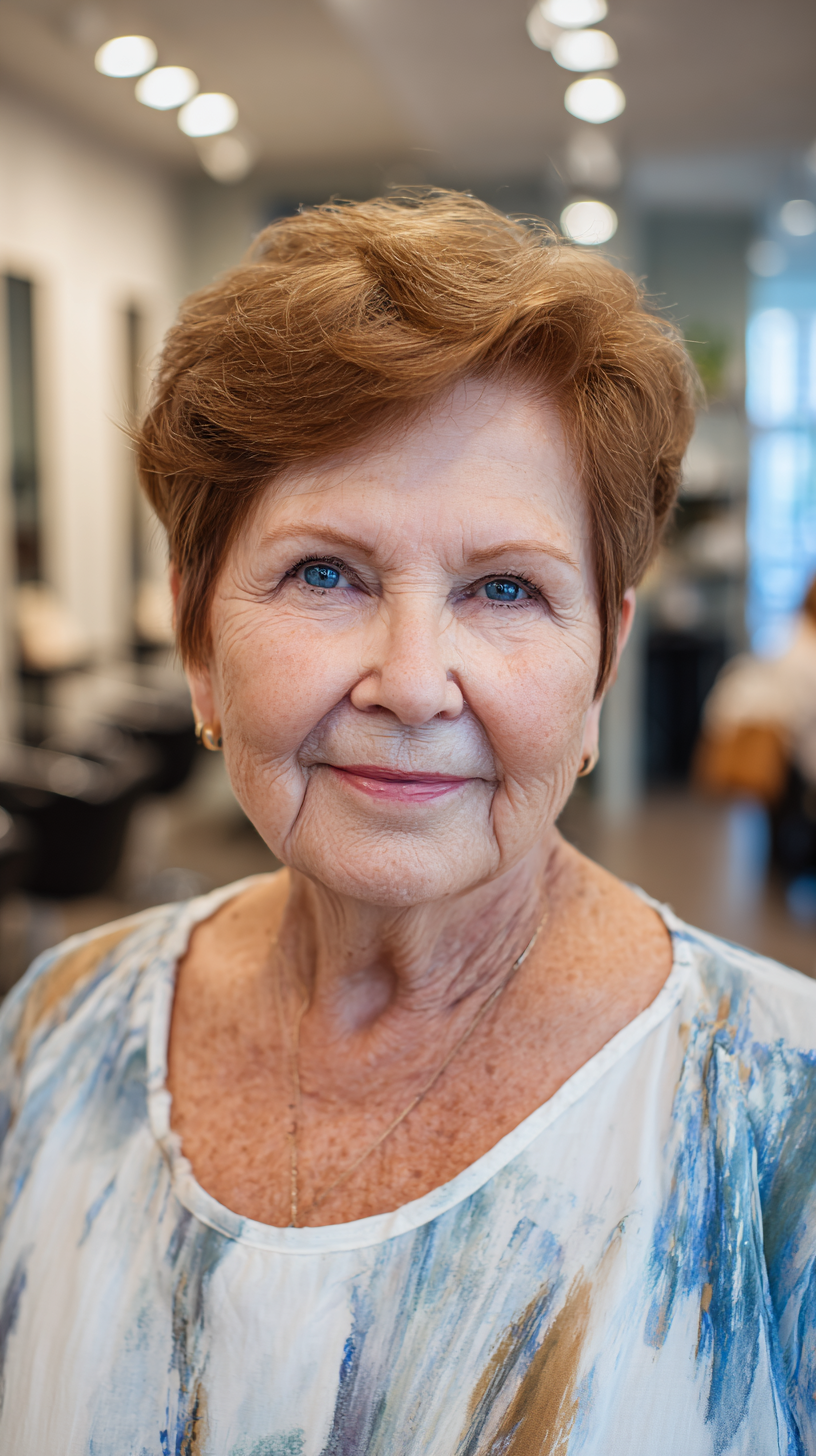Timeless Side-Parted Classic Crop for Mature Women