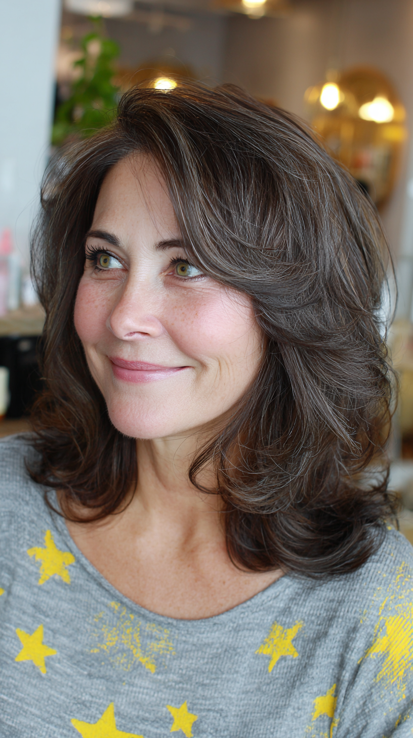 Voluminous Layered Cut with Side Bangs