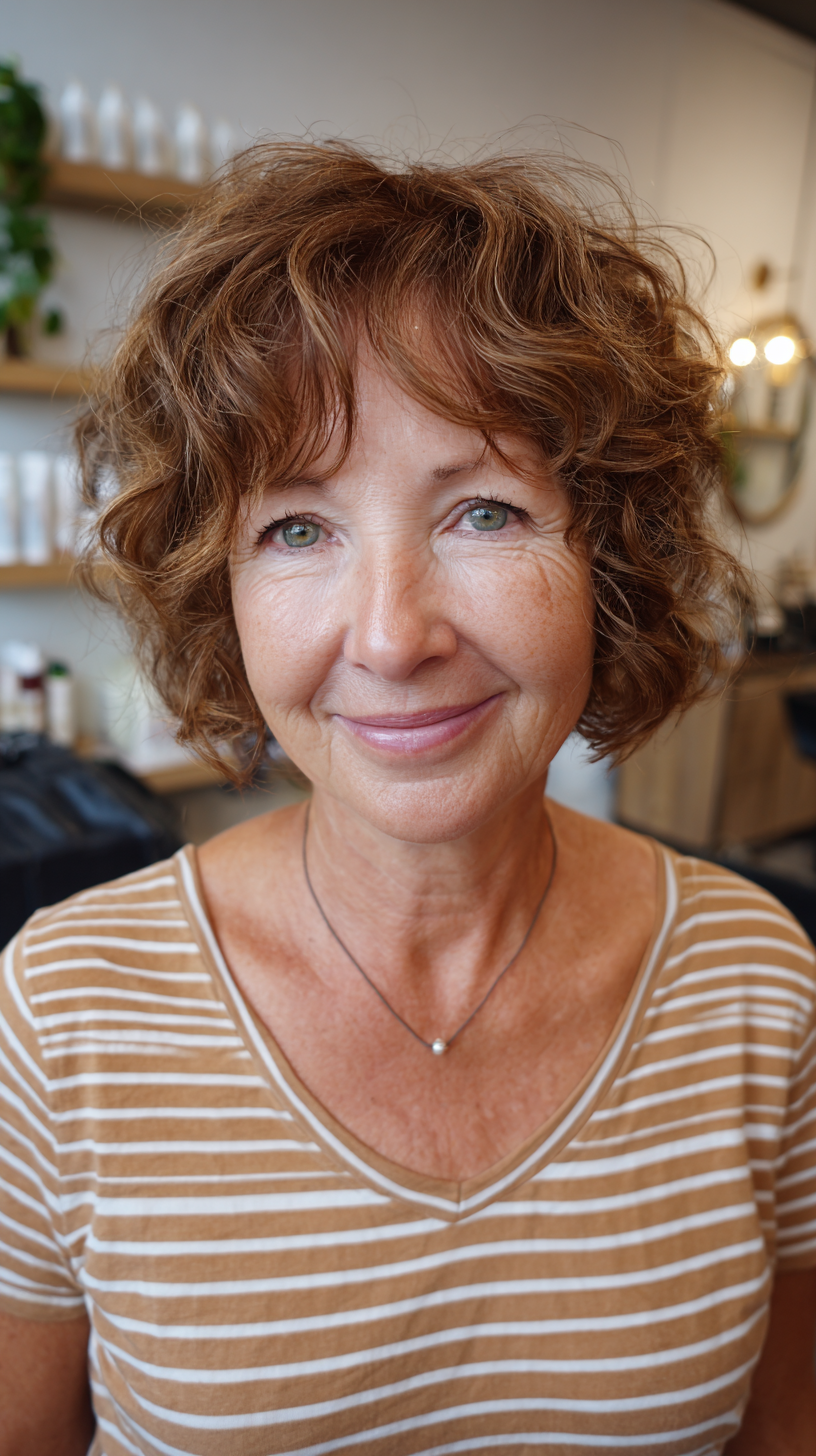 Luxurious Curly Shag Bob for Effortless Elegance